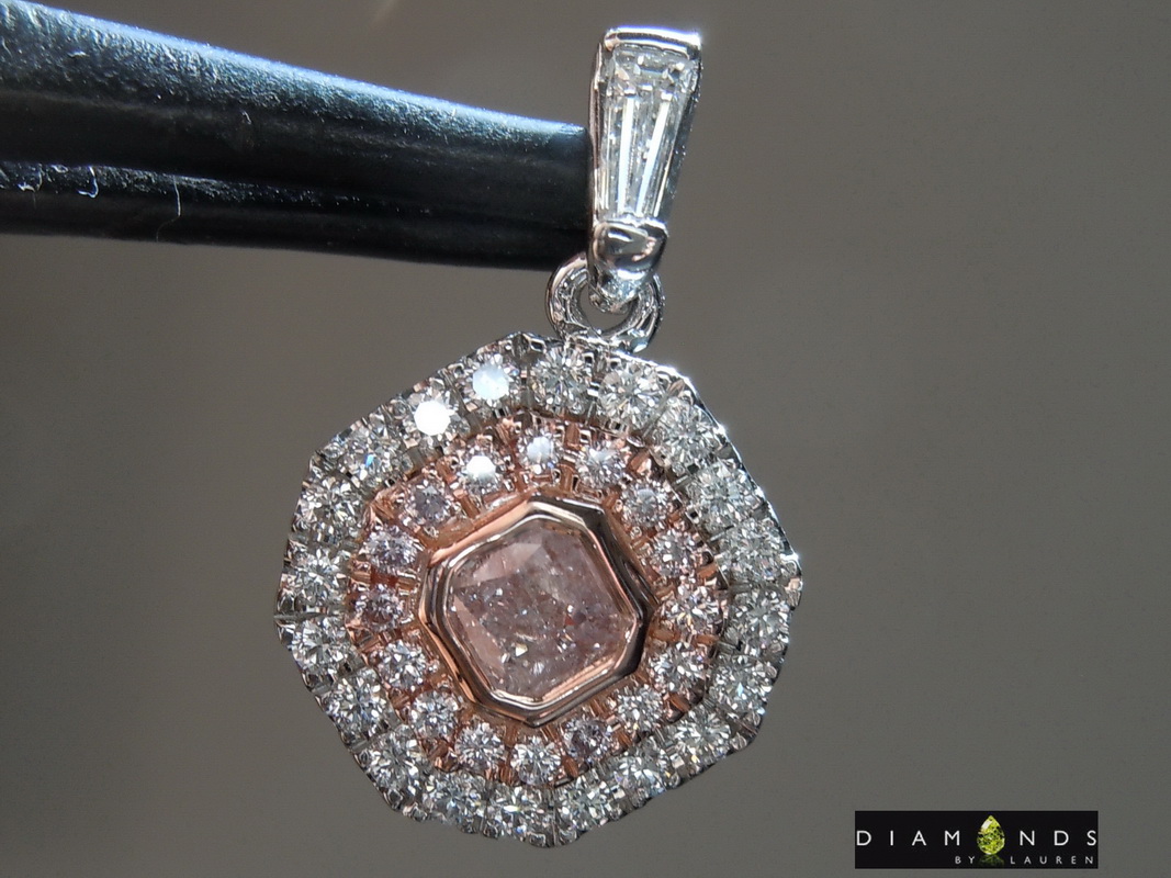0.30ct Pink I2 Cushion Cut Diamond Pendant R9611