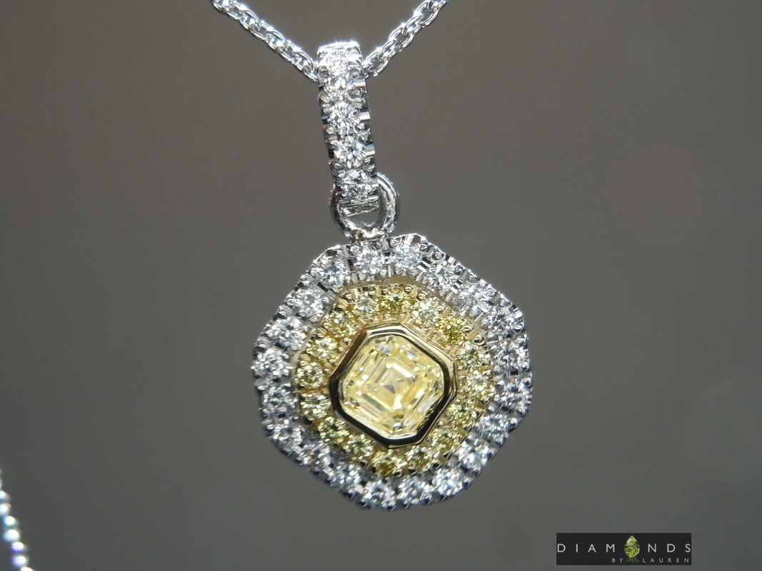 natural yellow diamond pendant