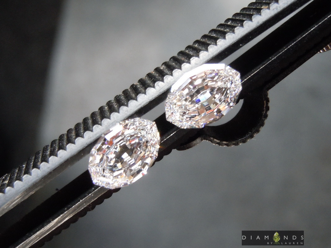 SOLD.....1.66ctw E VS Oval Step Cut Lab Grown Diamond Earrings R9777