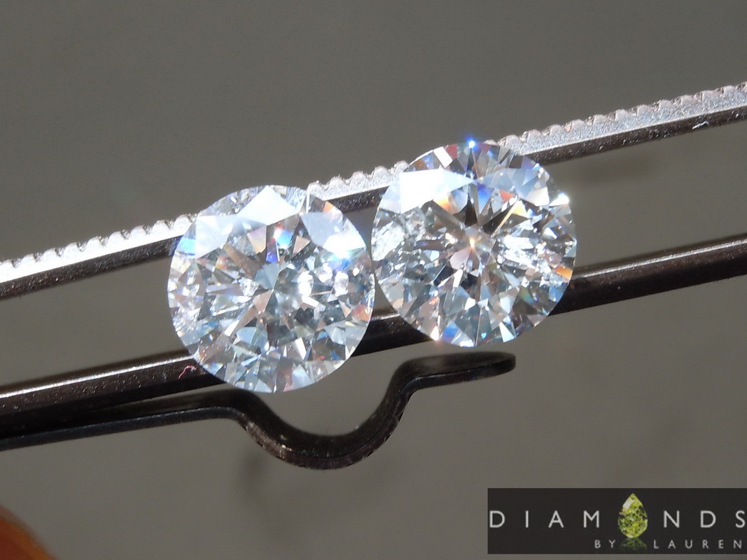 4.83ctw F I1 Round Brilliant Lab Grown Diamond Earrings R9791