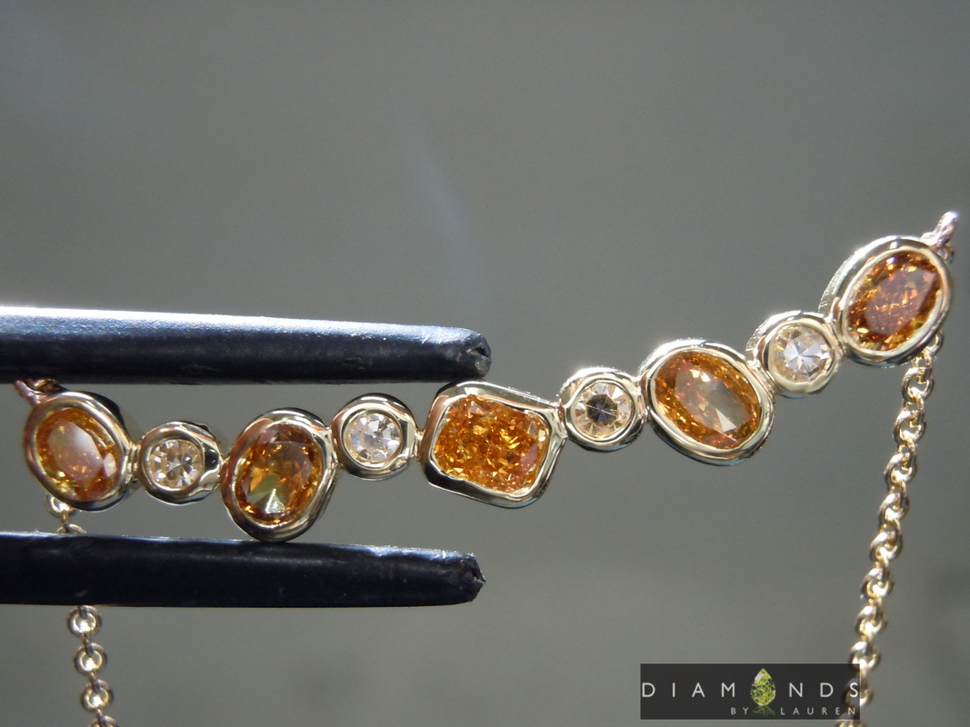 fancy color diamond necklace