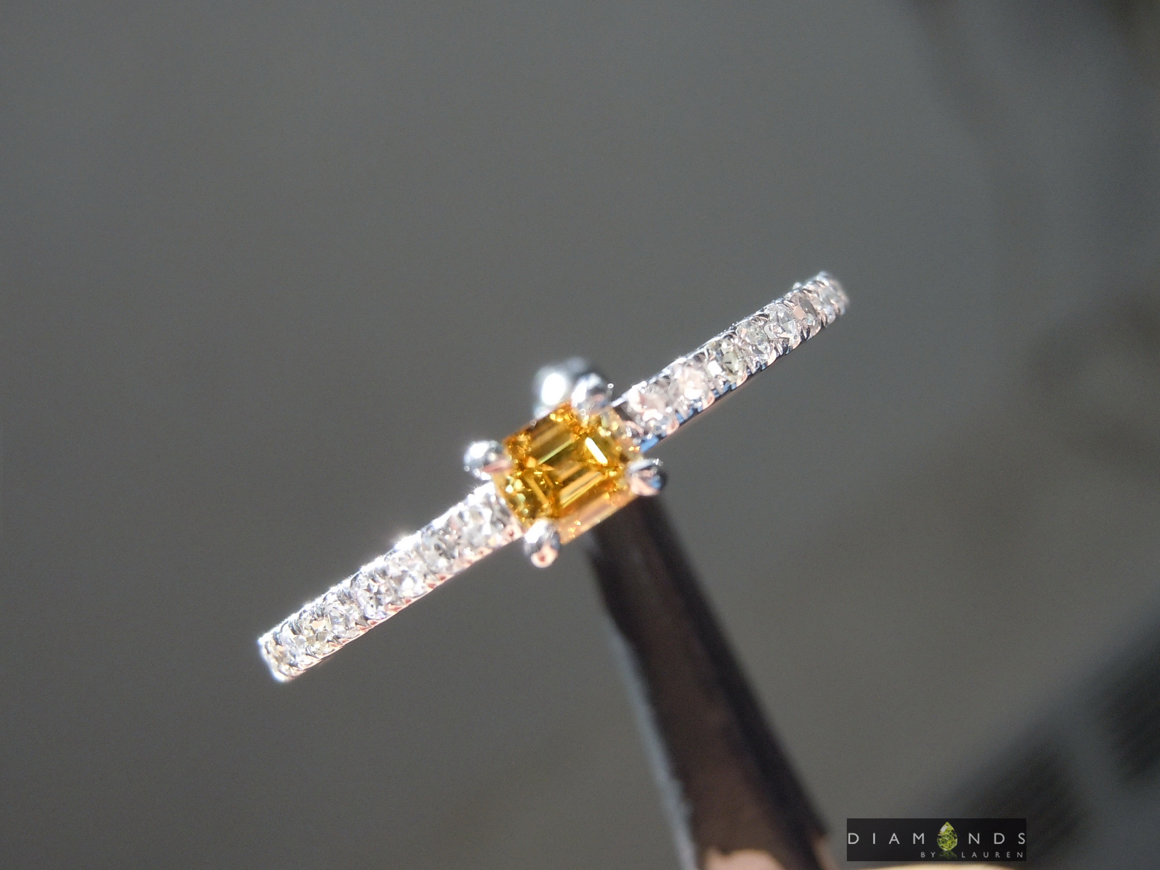 natural orange diamond ring