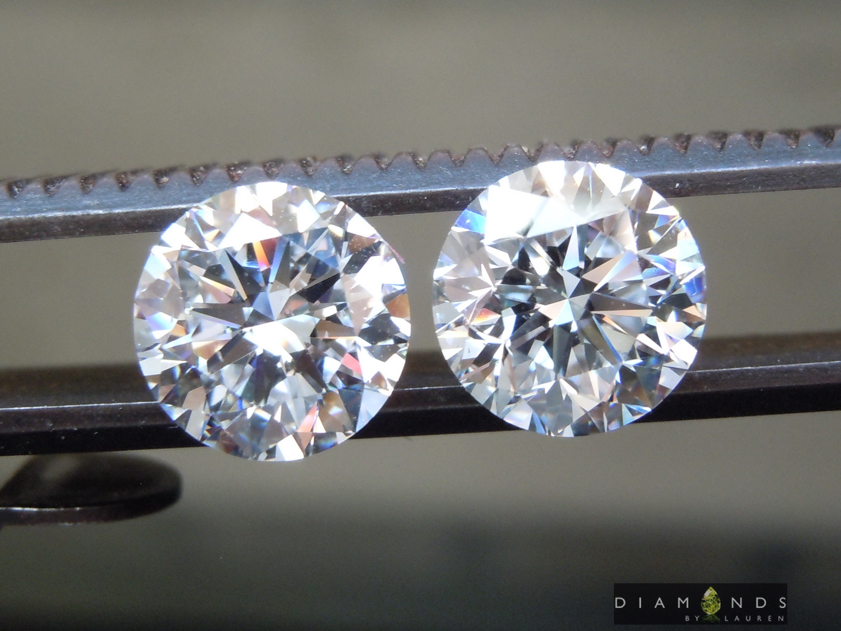 3.02ctw E VS2 Round Brilliant Lab Grown Diamond Earrings R9933