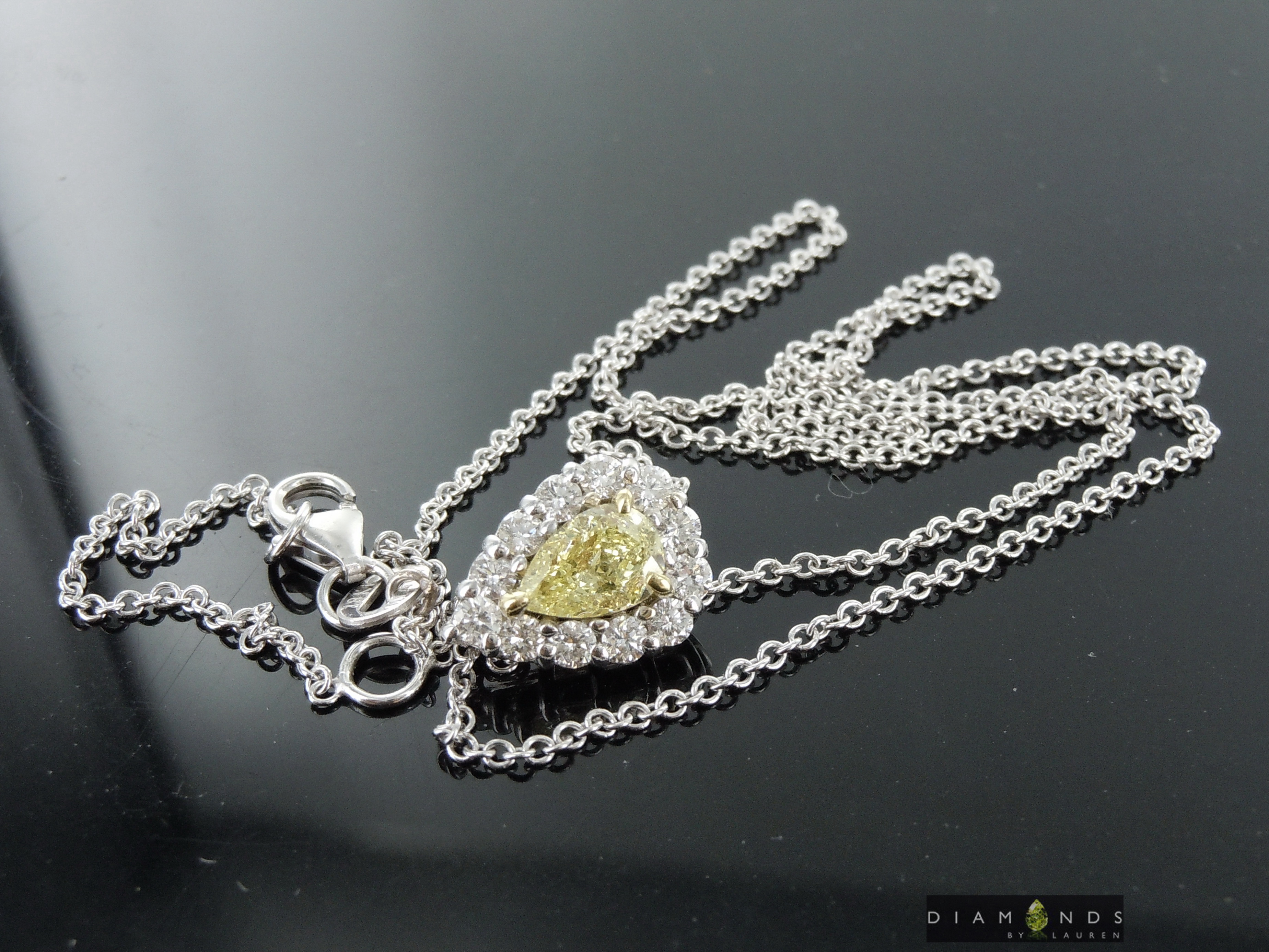 natural yellow diamond pendant