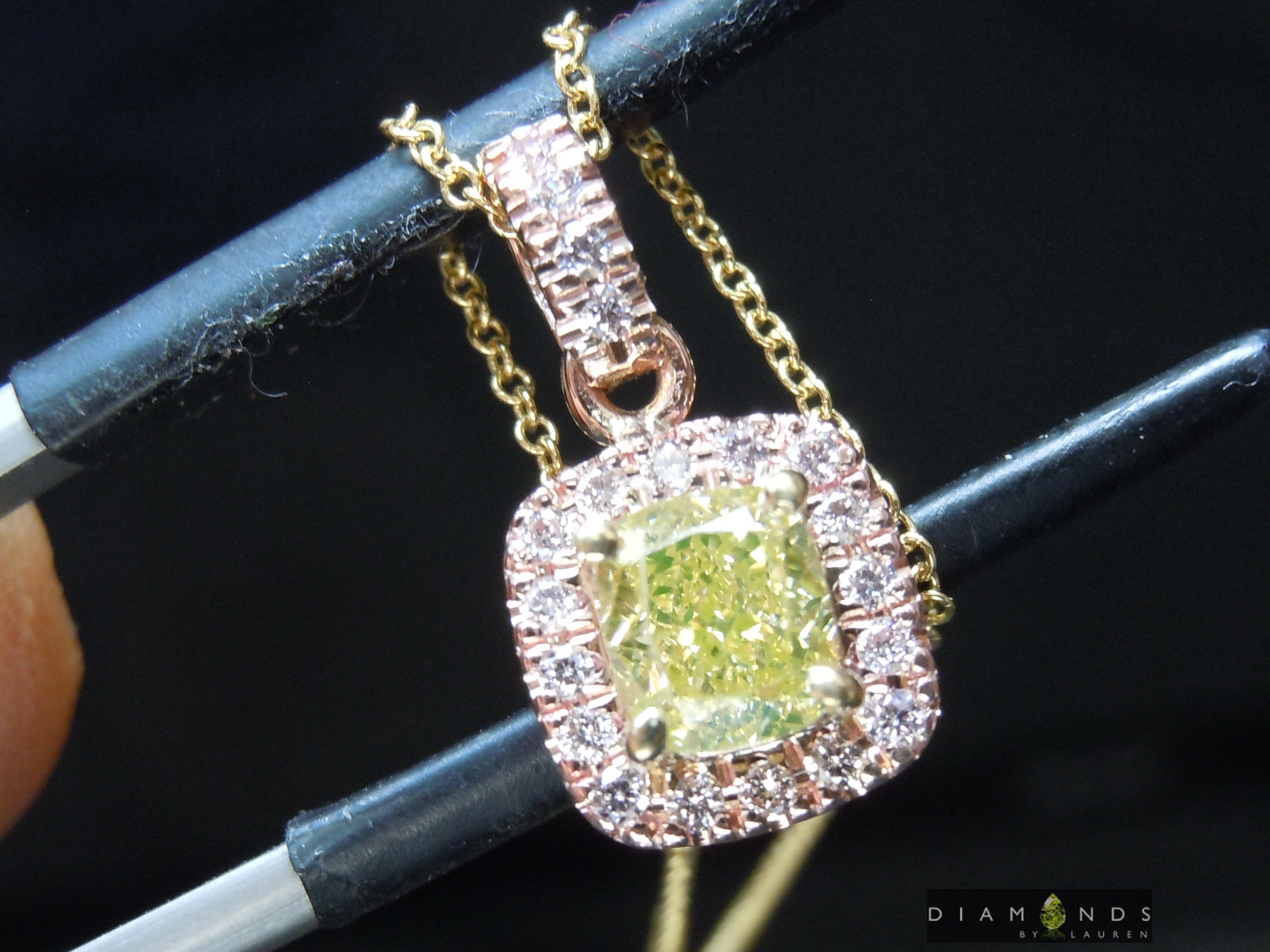 yellow diamond pendant