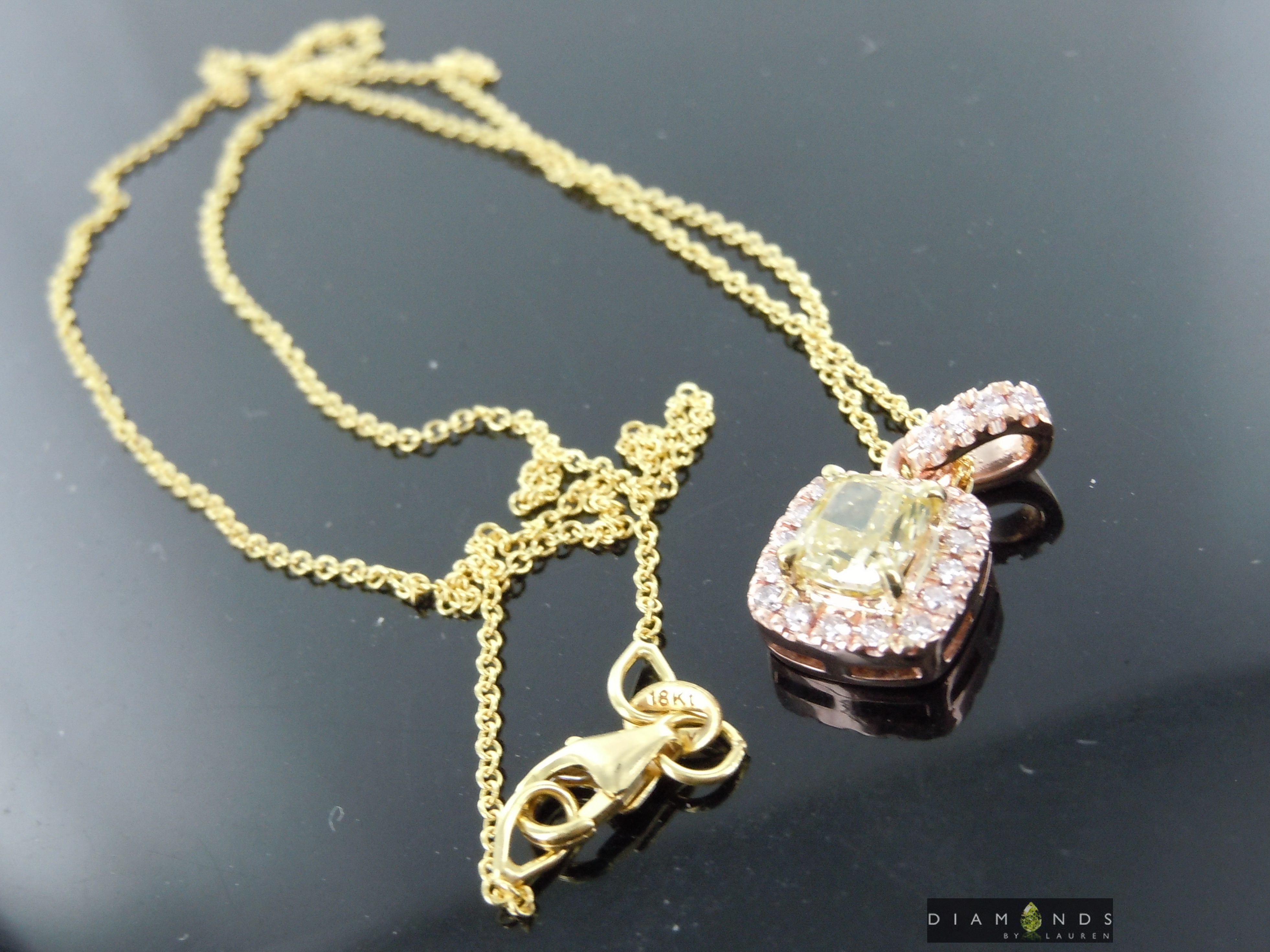 natural yellow diamond pendant