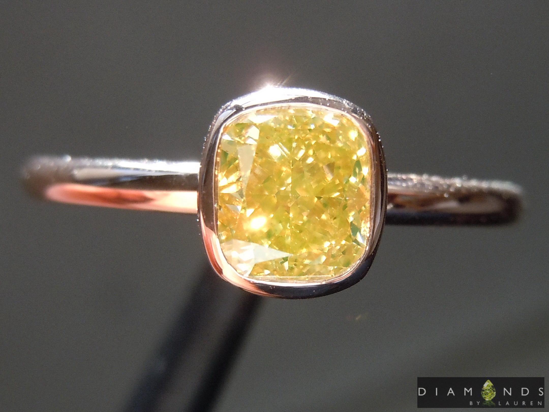 natural yellow diamond ring