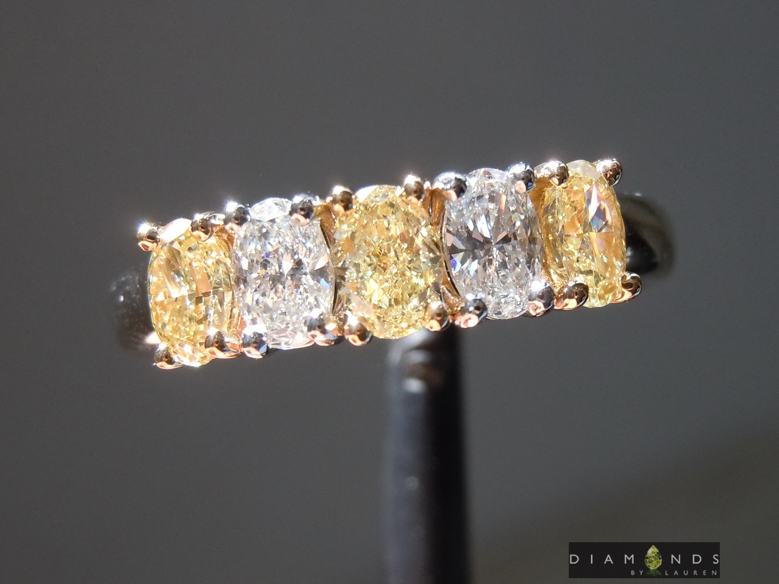 yellow and colorless diamond ring