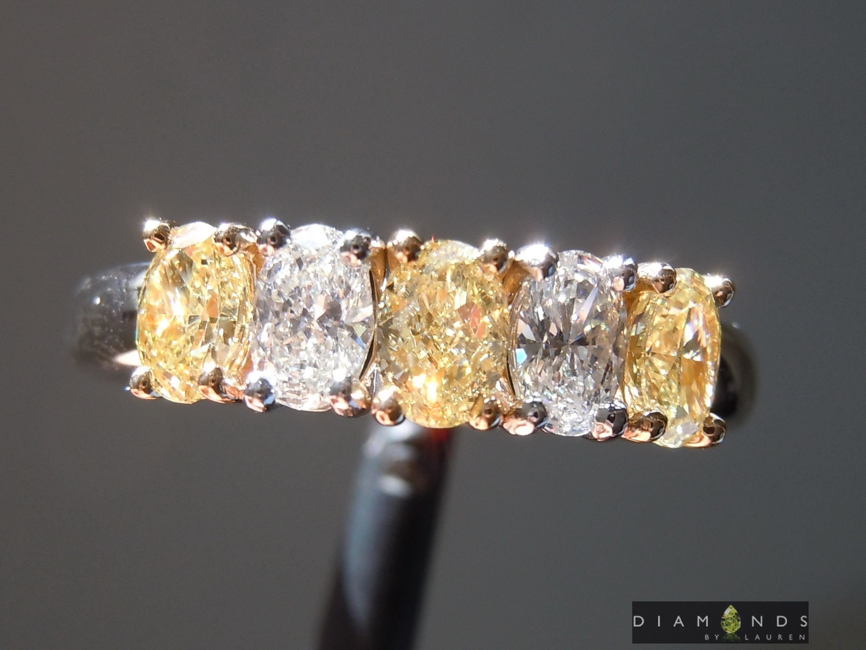 yellow and colorless diamond ring