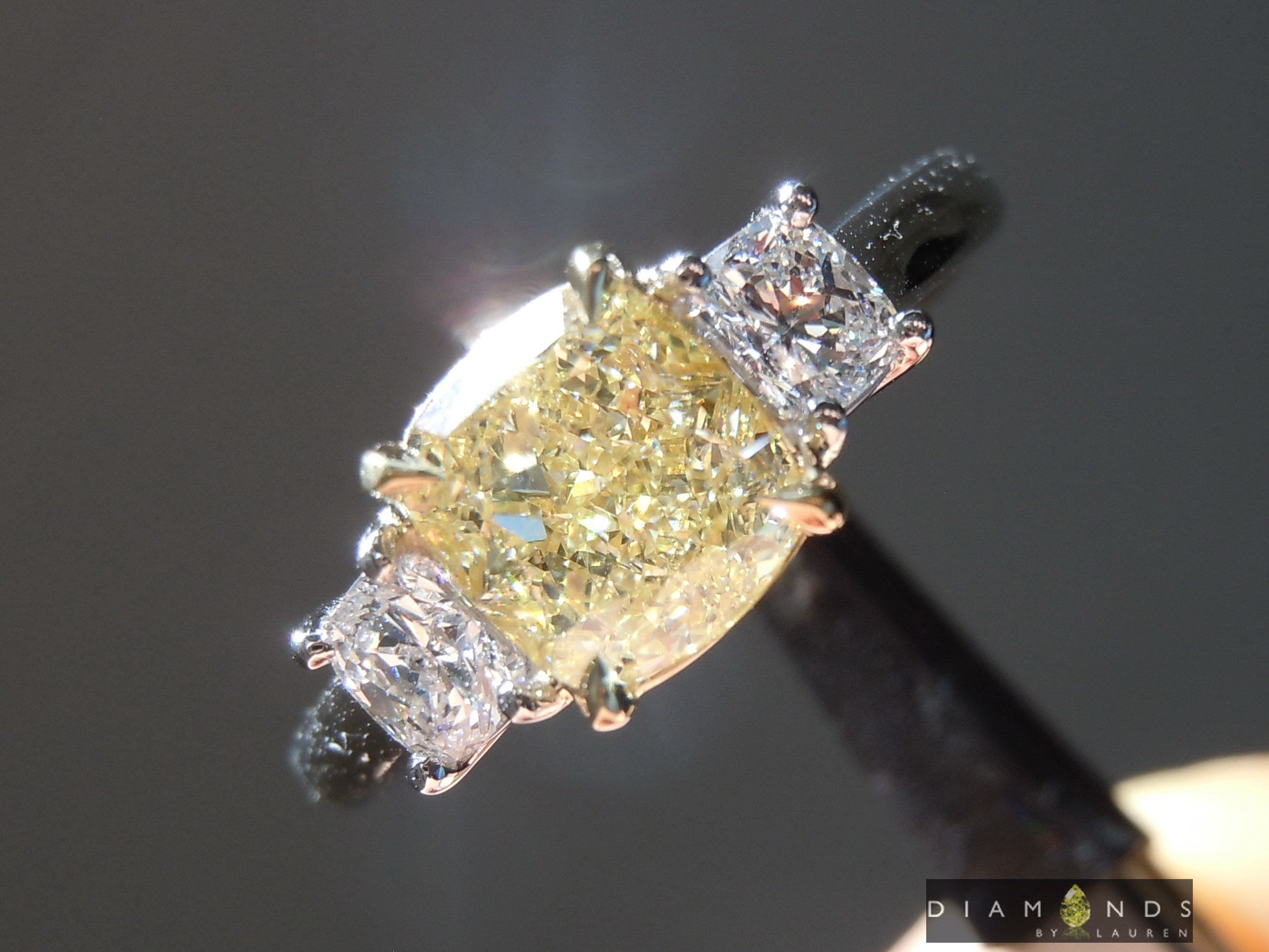 natural yellow diamond ring