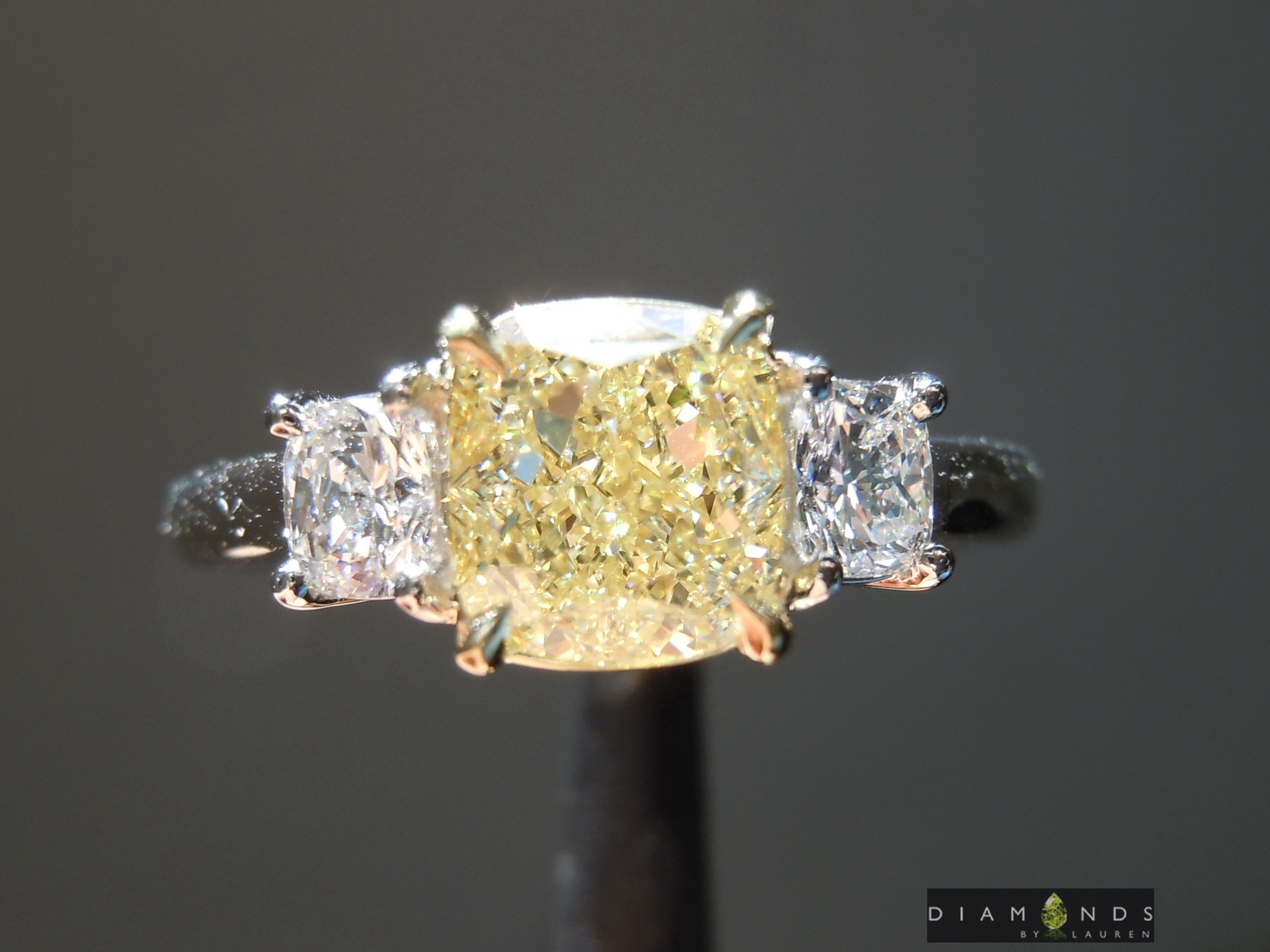 natural yellow diamond ring