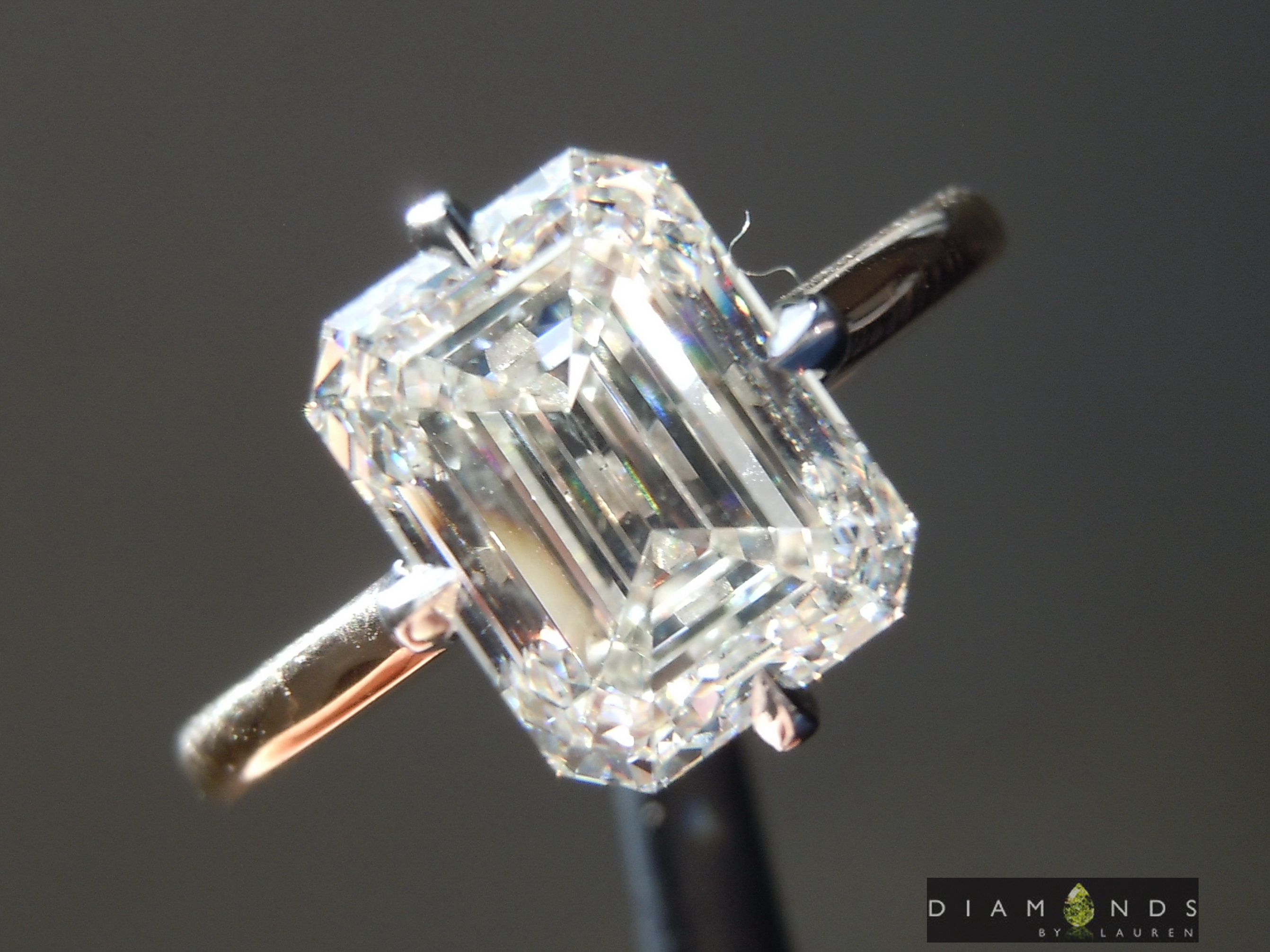 colorless lab diamond ring