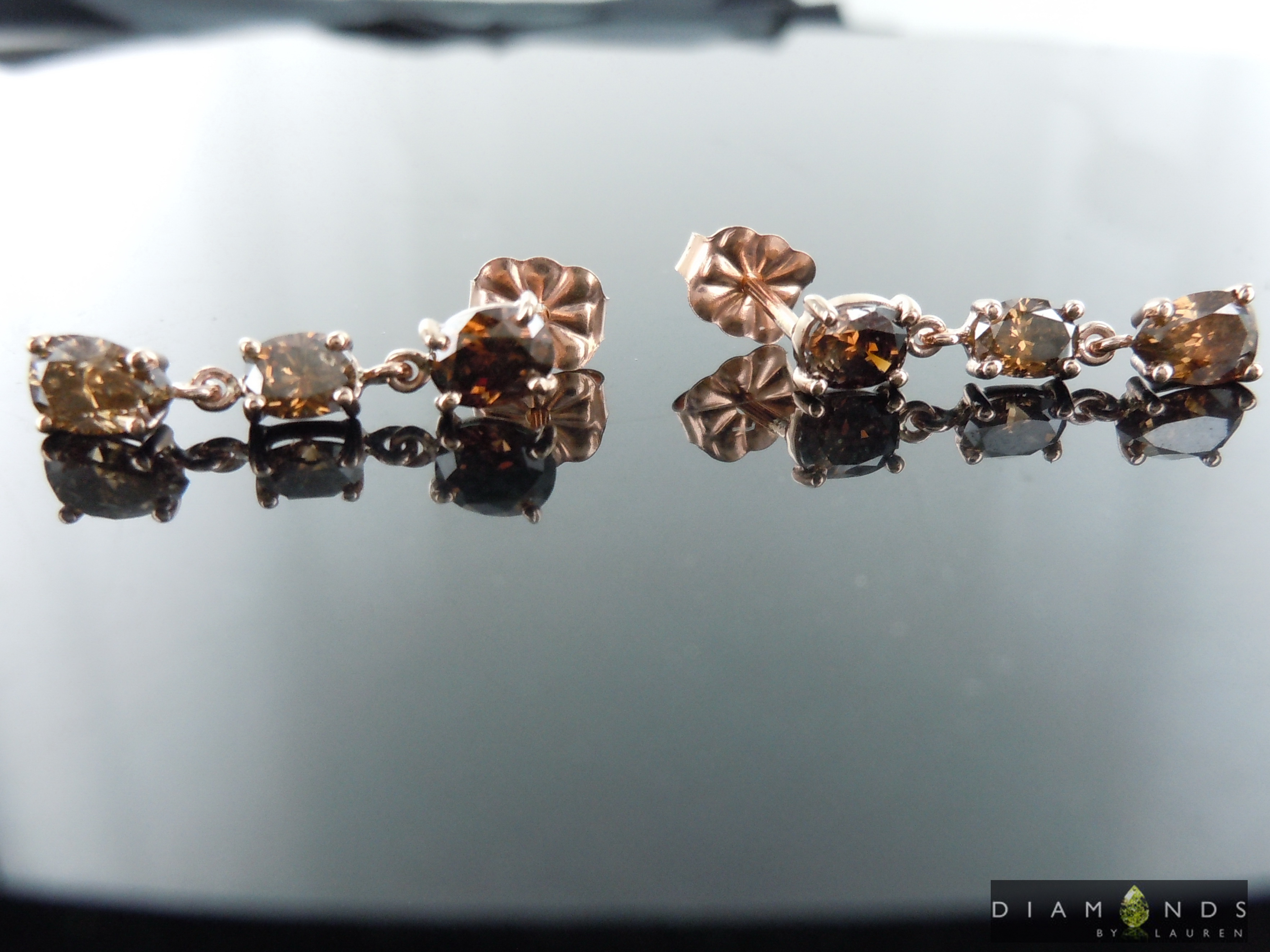 brown diamond earrings