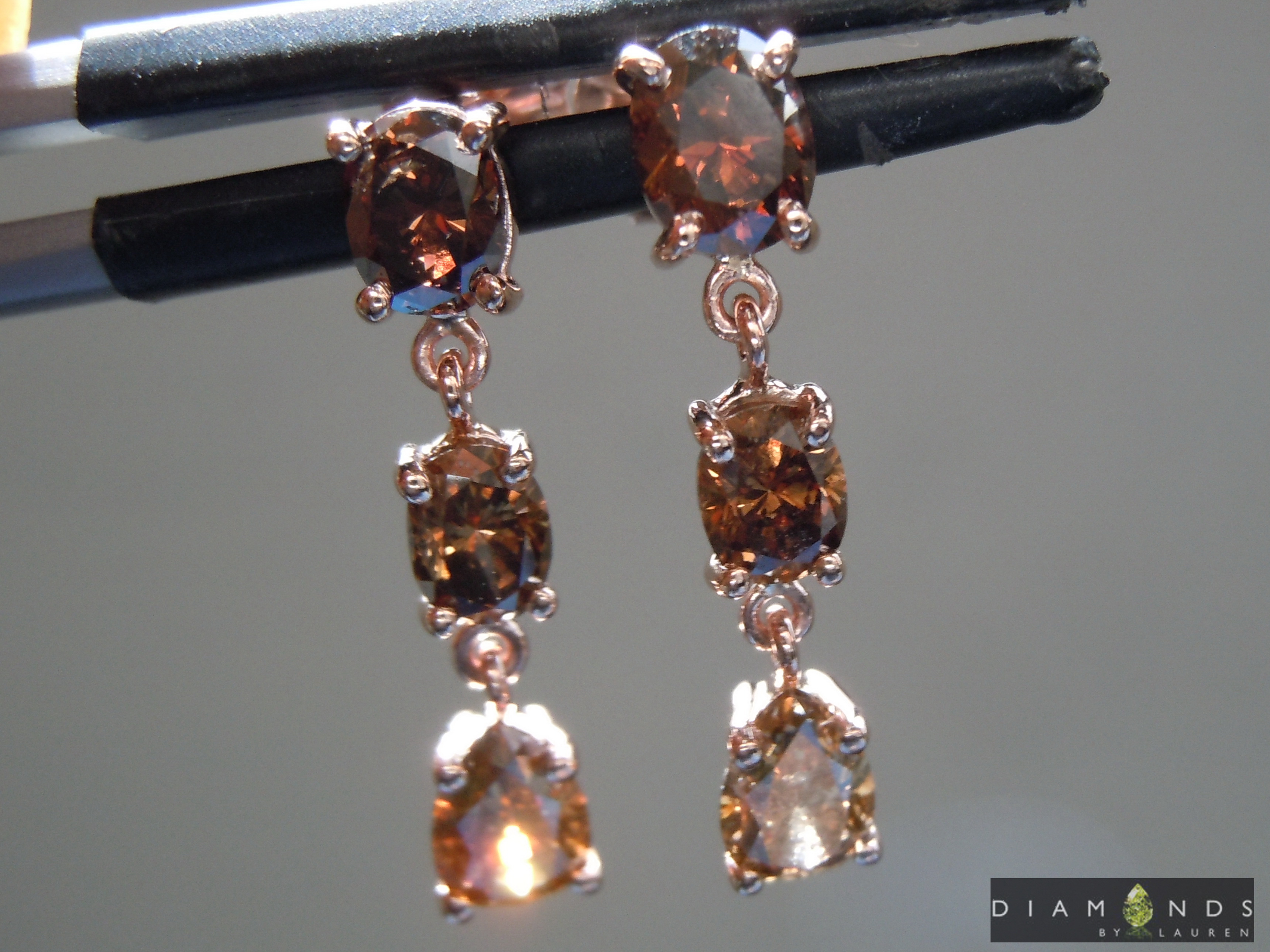 natural brown diamond earrings