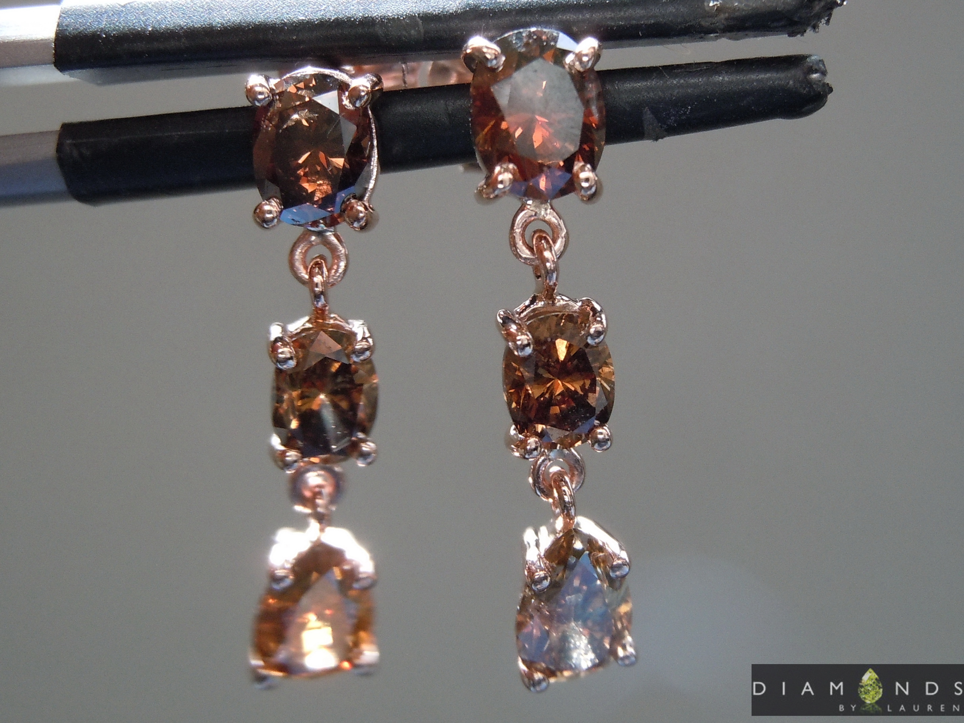 brown diamond earrings