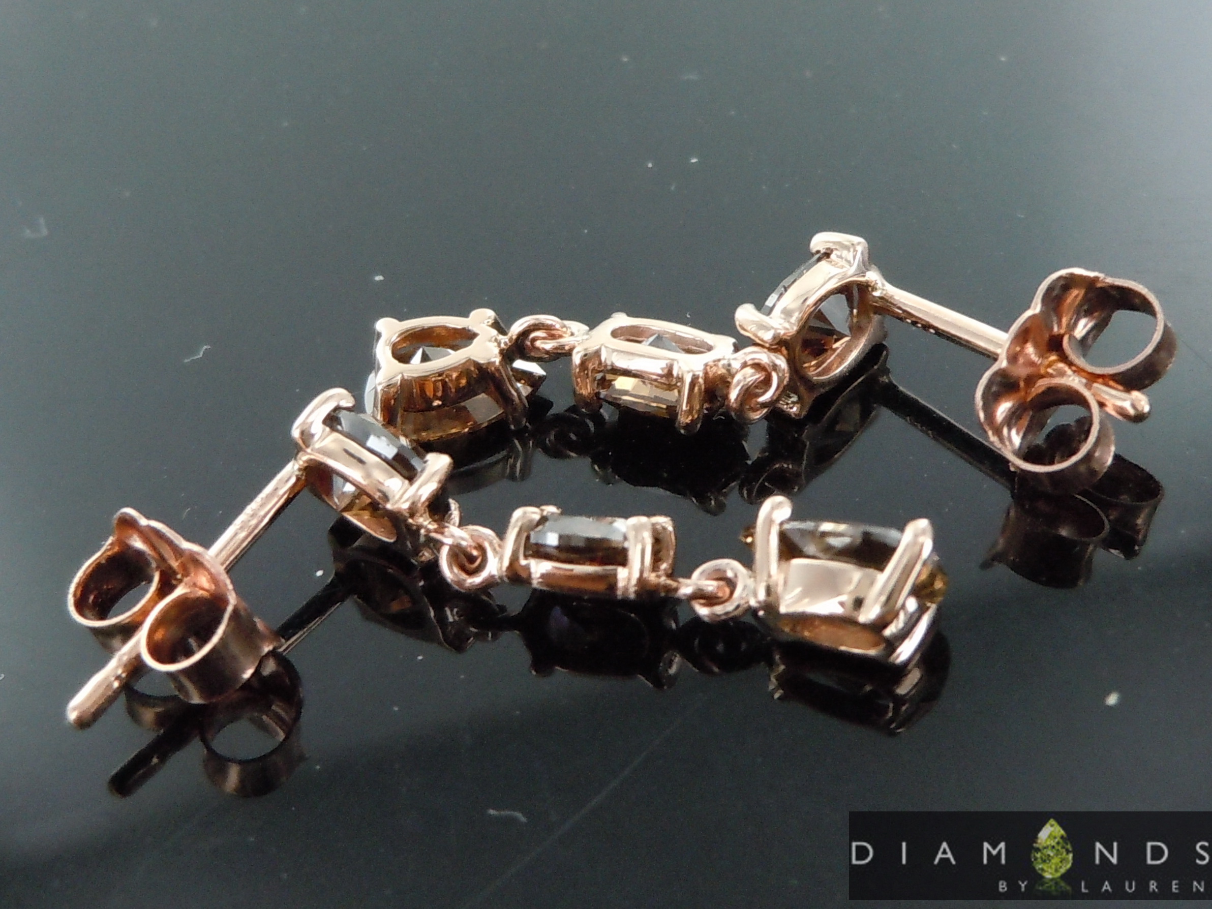 natural brown diamond earrings