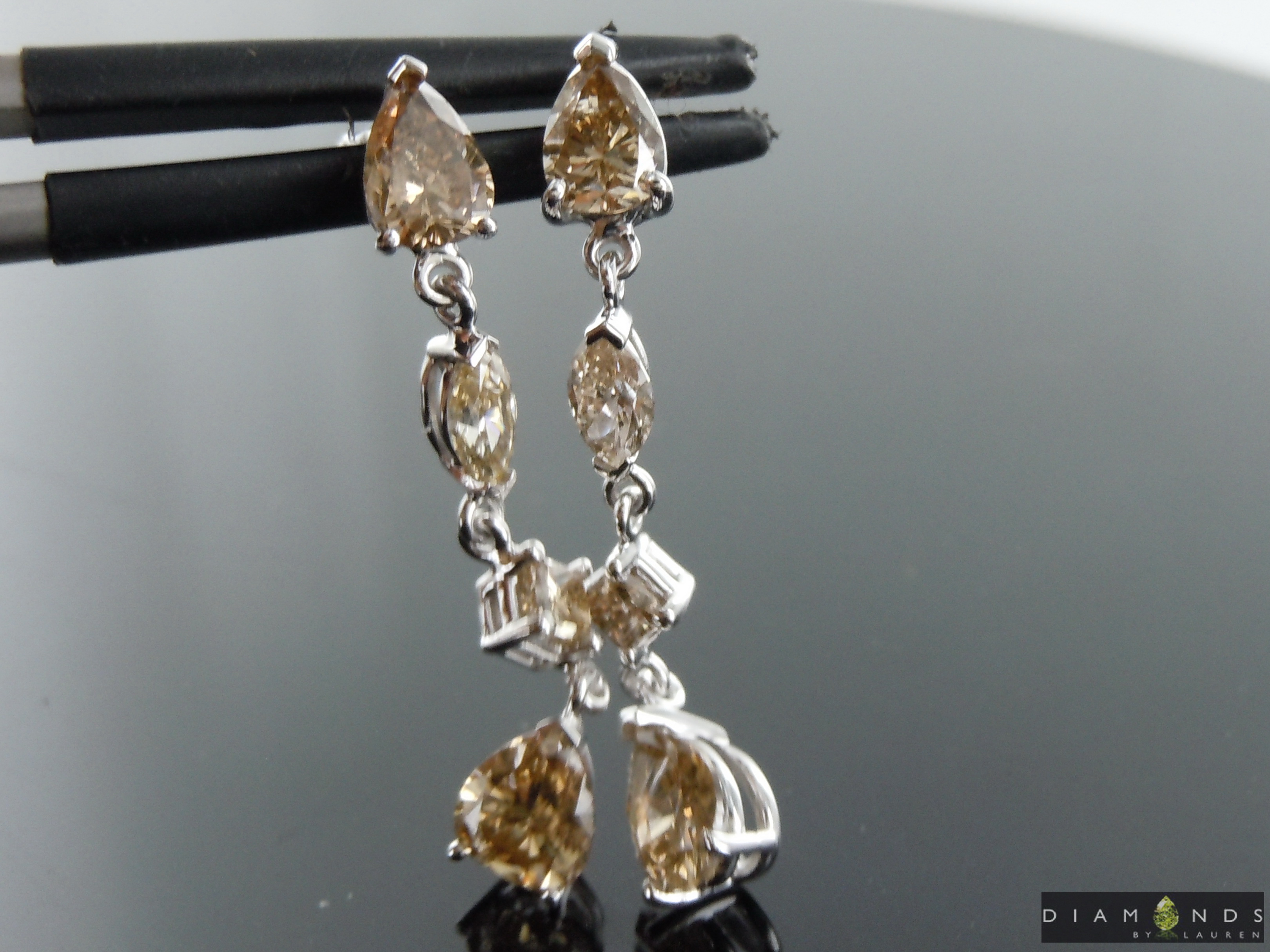 natural brown diamond earrings