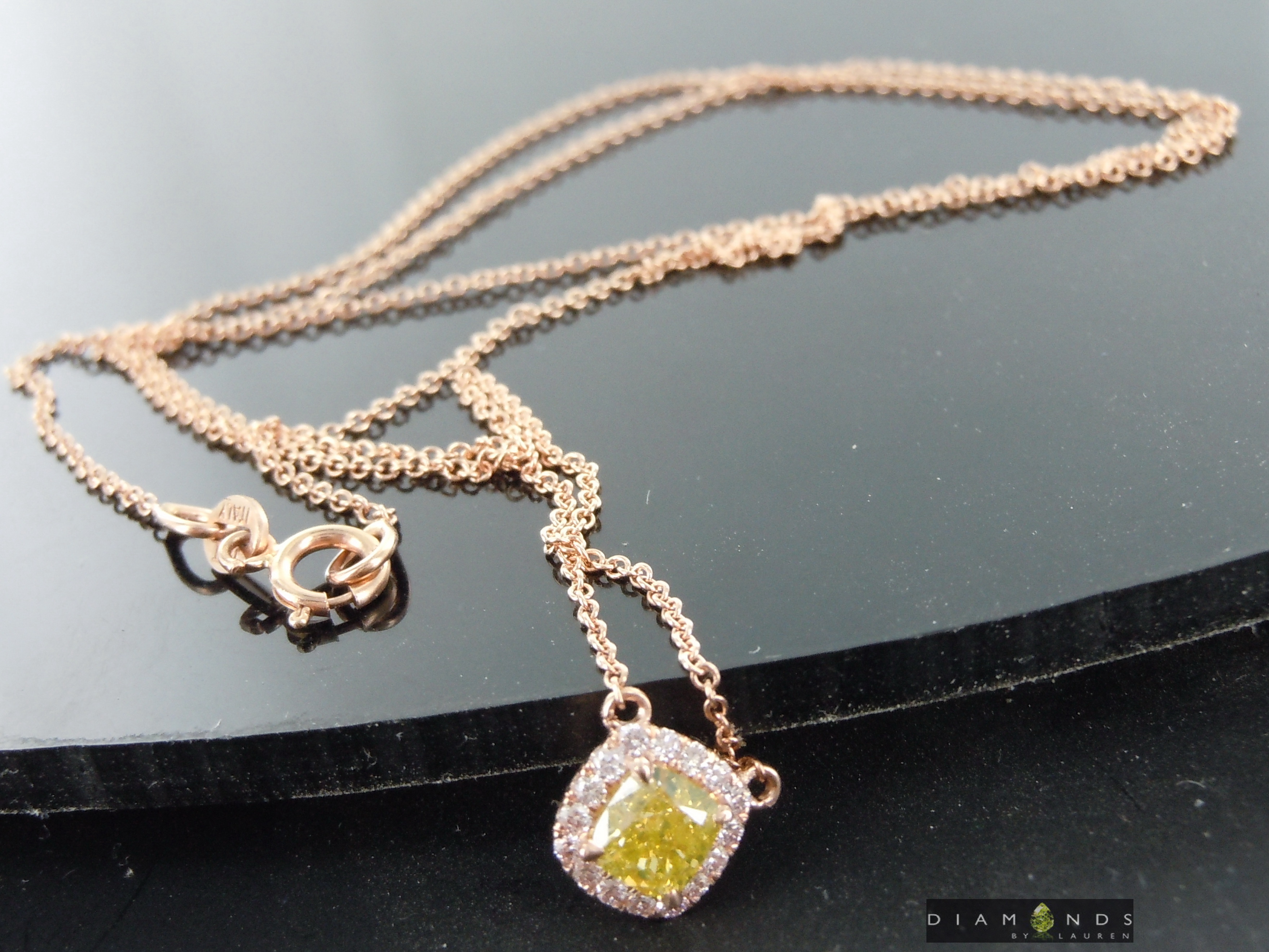 pink diamond necklace