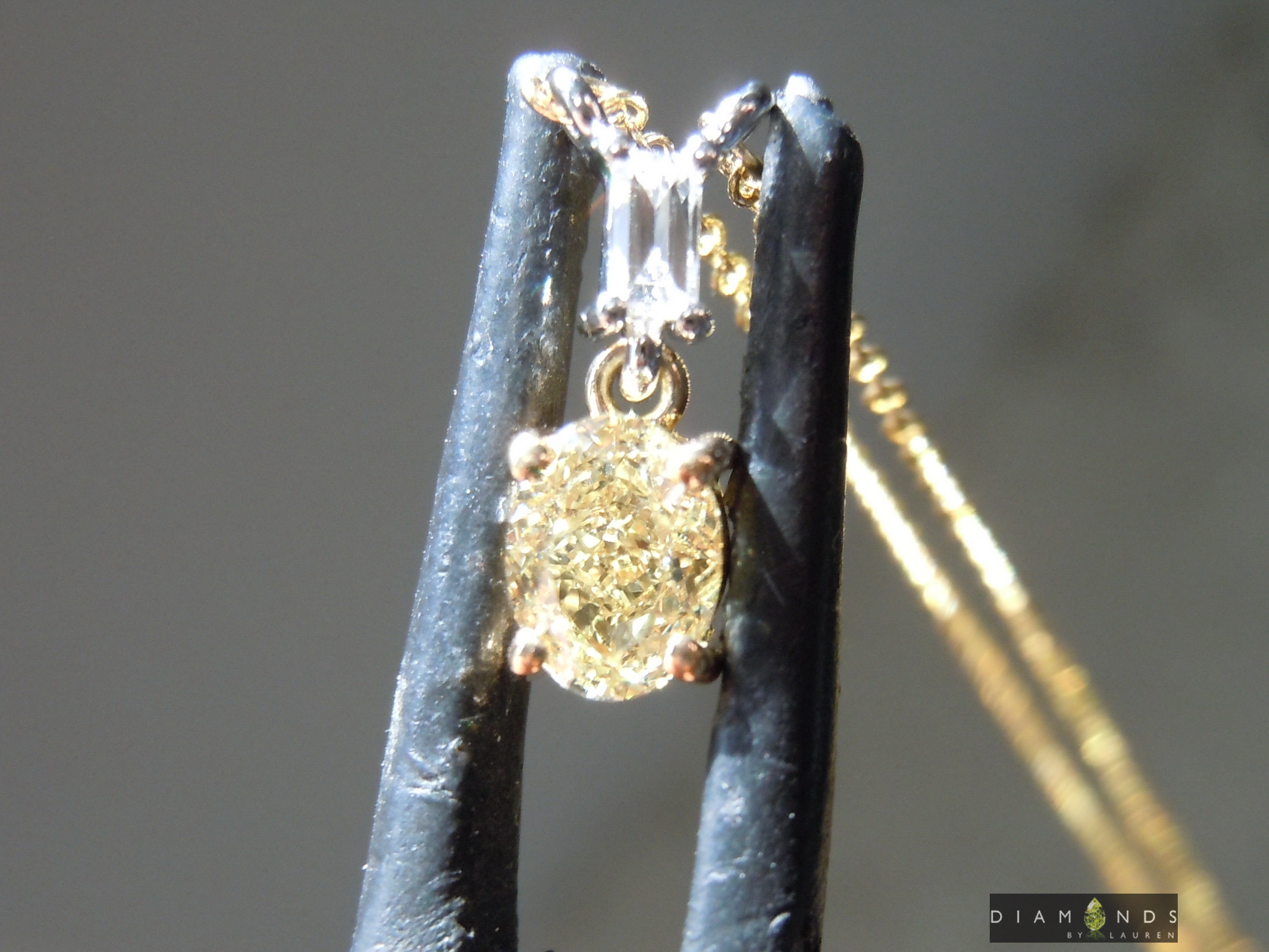 yellow diamond pendant