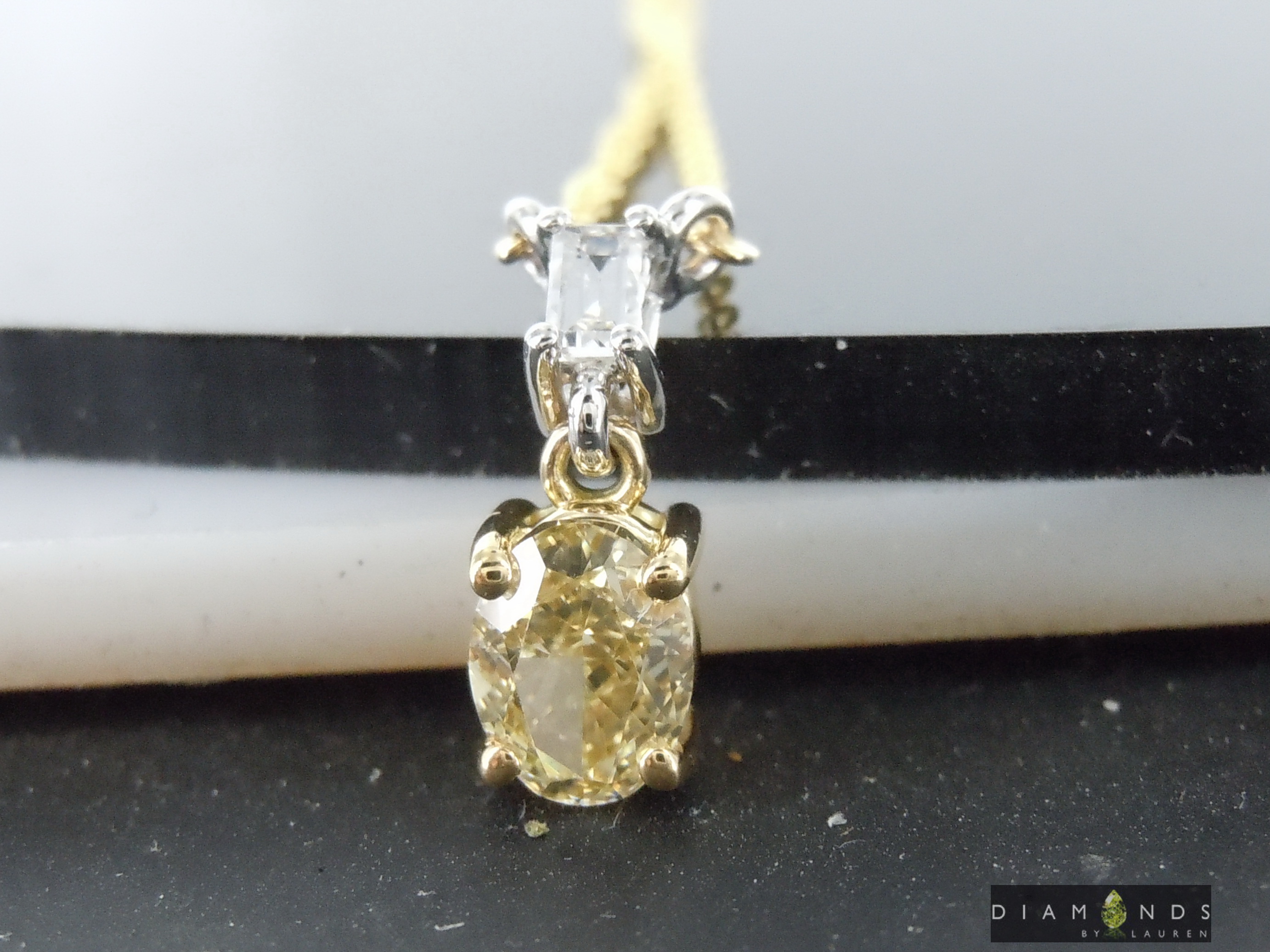 natural yellow diamond pendant