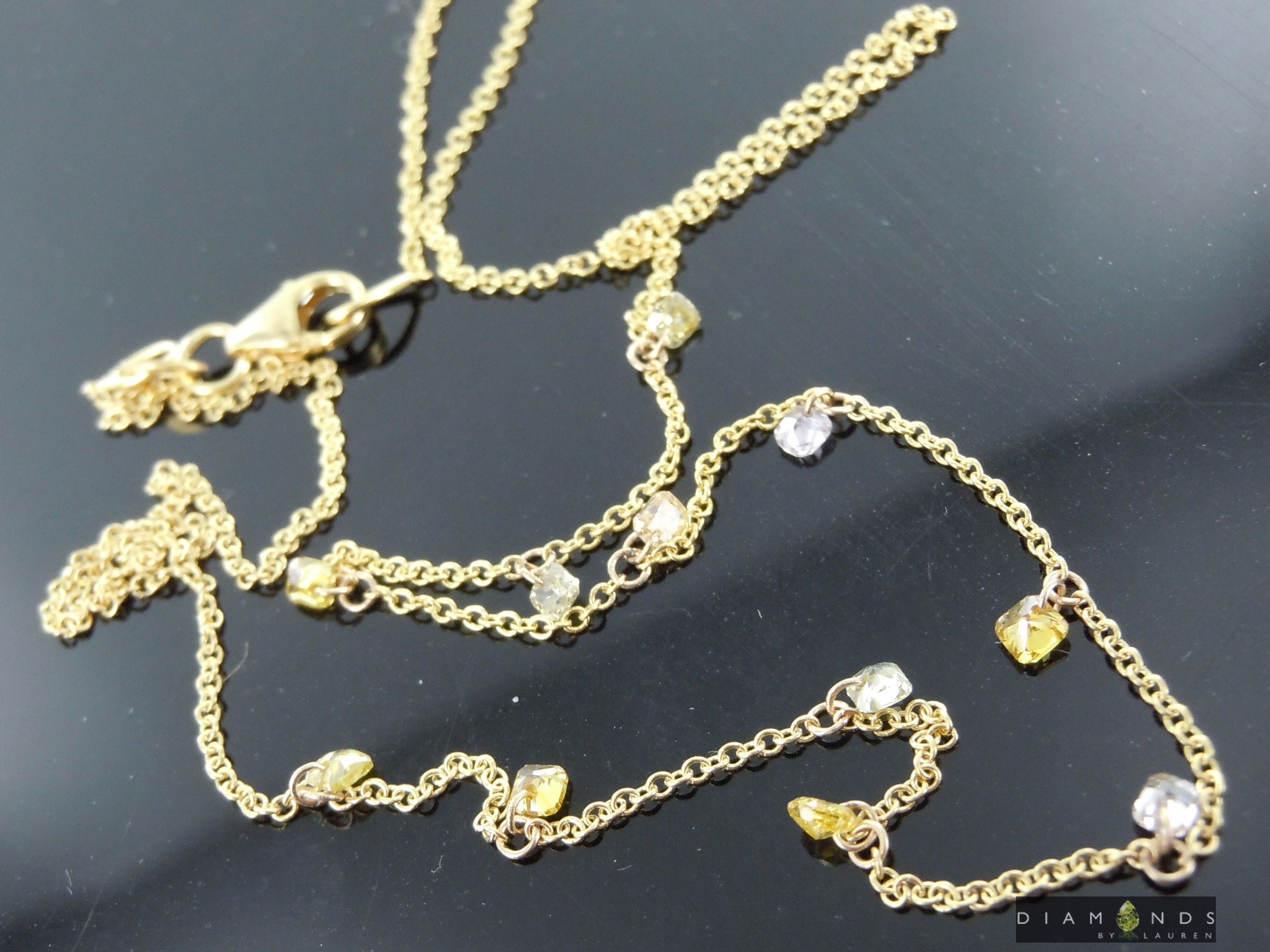 natural yellow diamond necklace