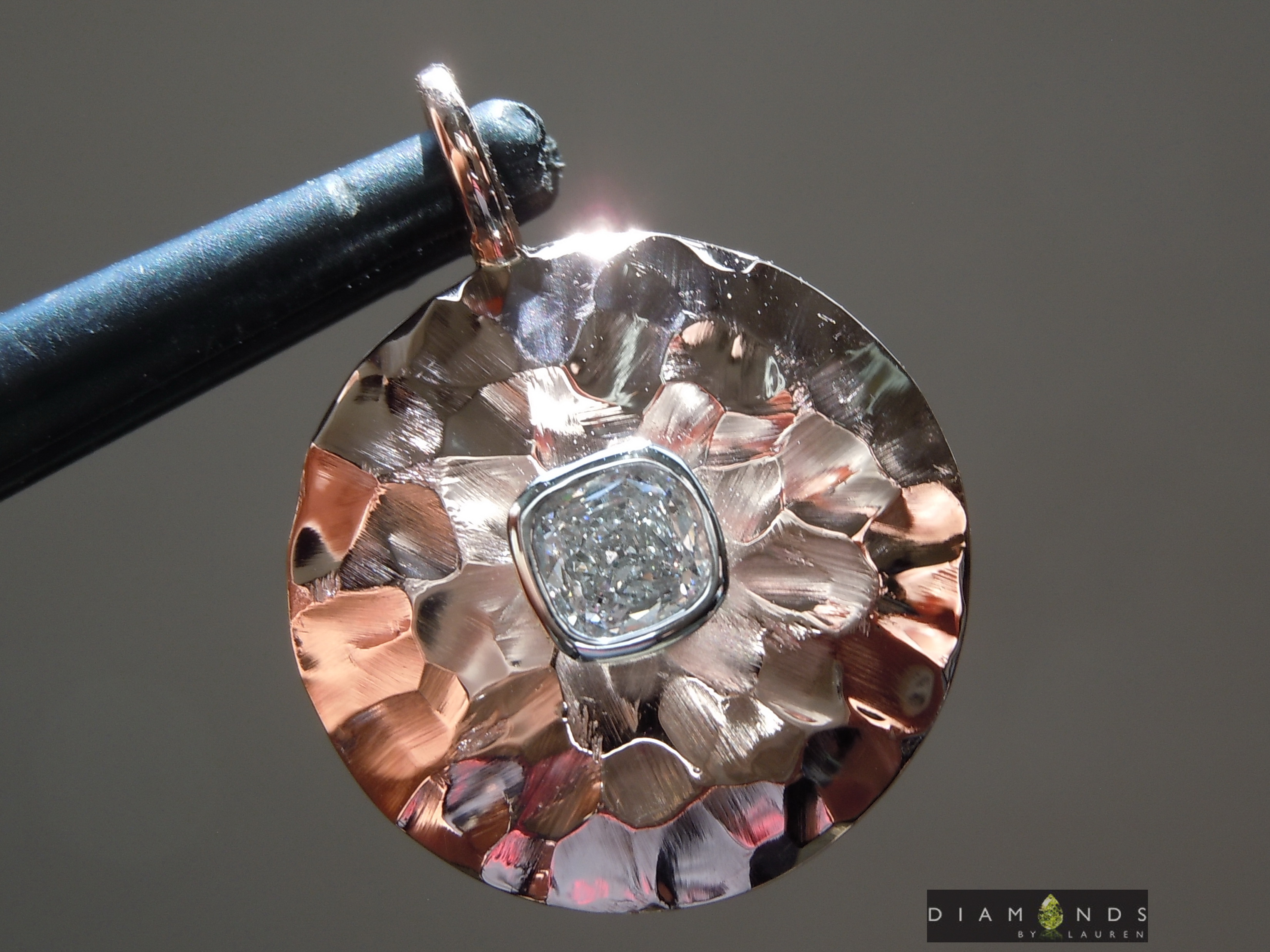 0.22ct F Cushion Diamond Pendant