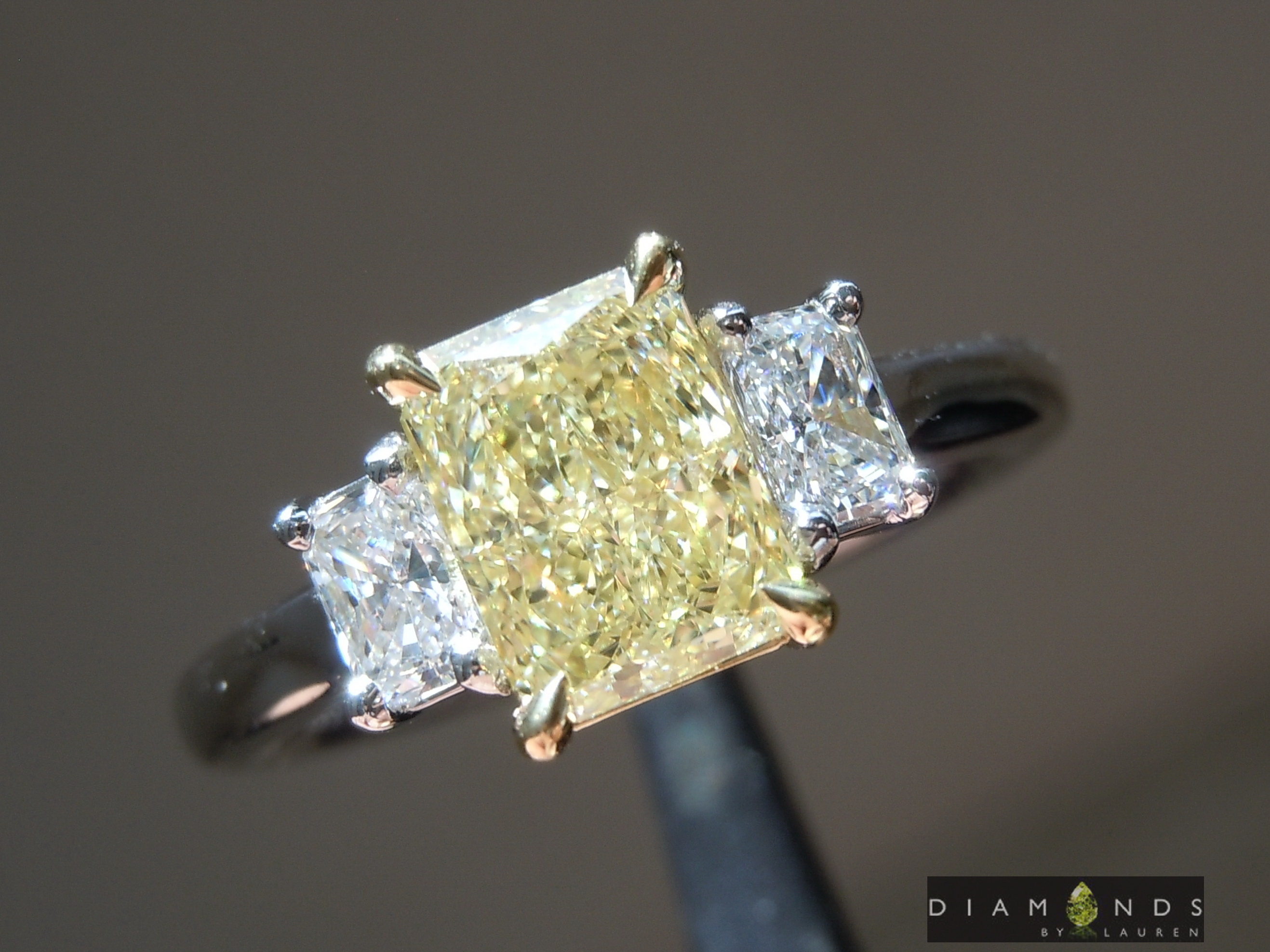 natural yellow diamond ring