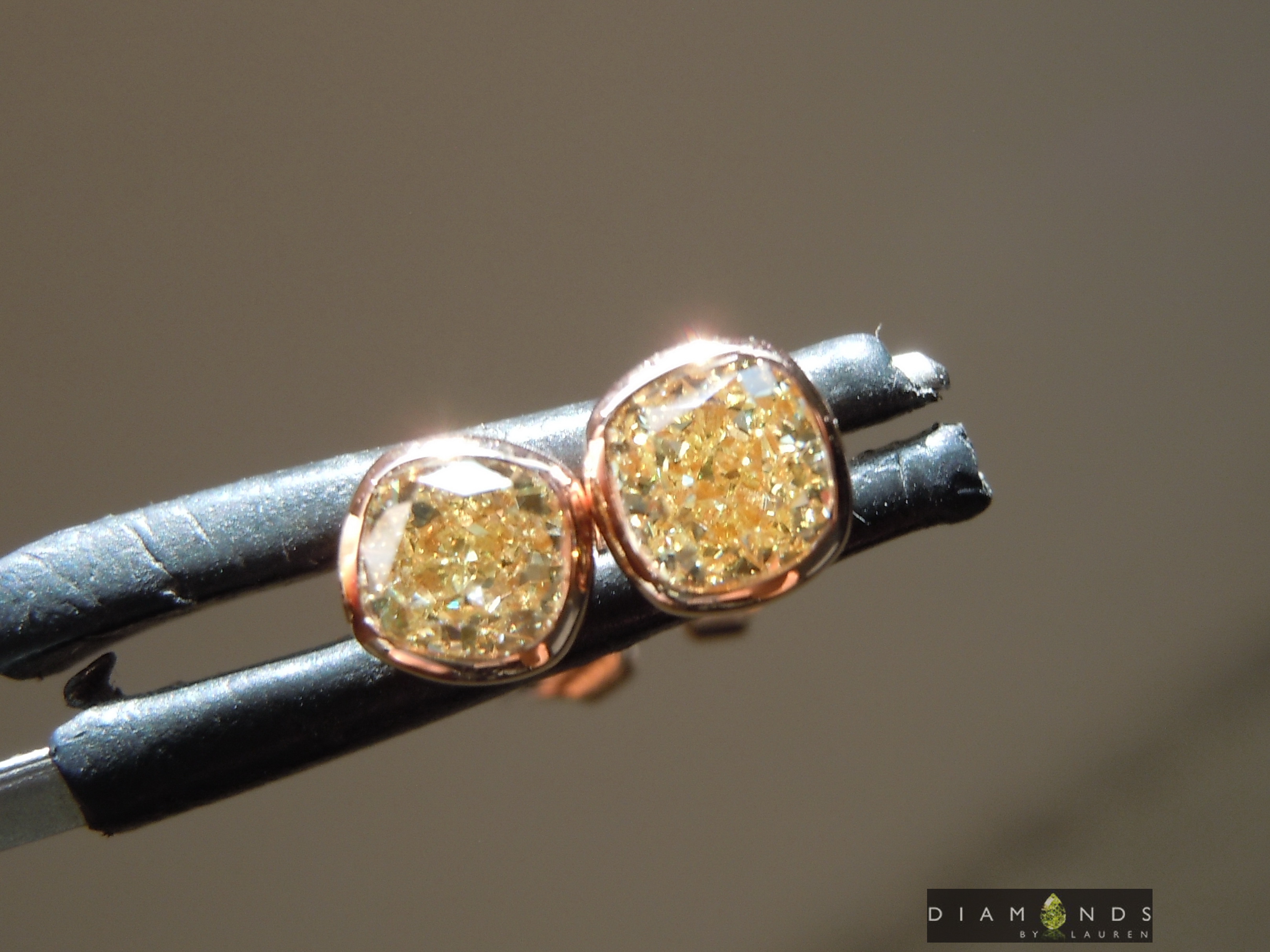 yellow diamond earrings