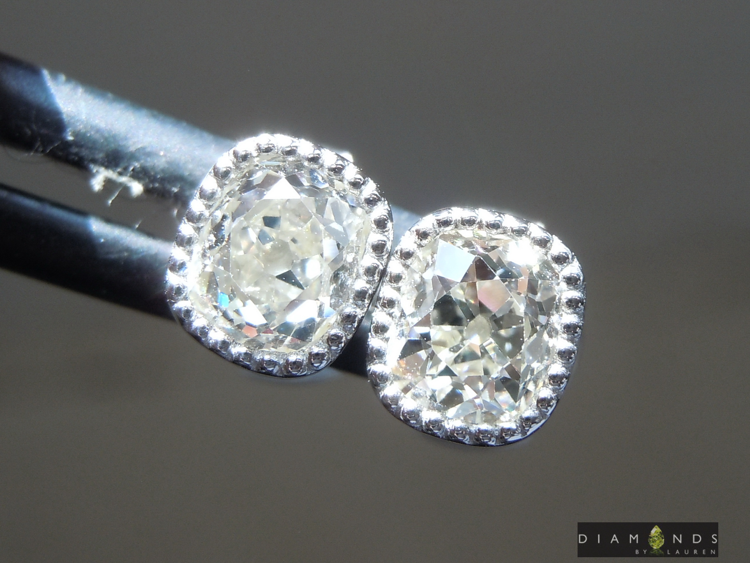 natural colorless diamond earrings