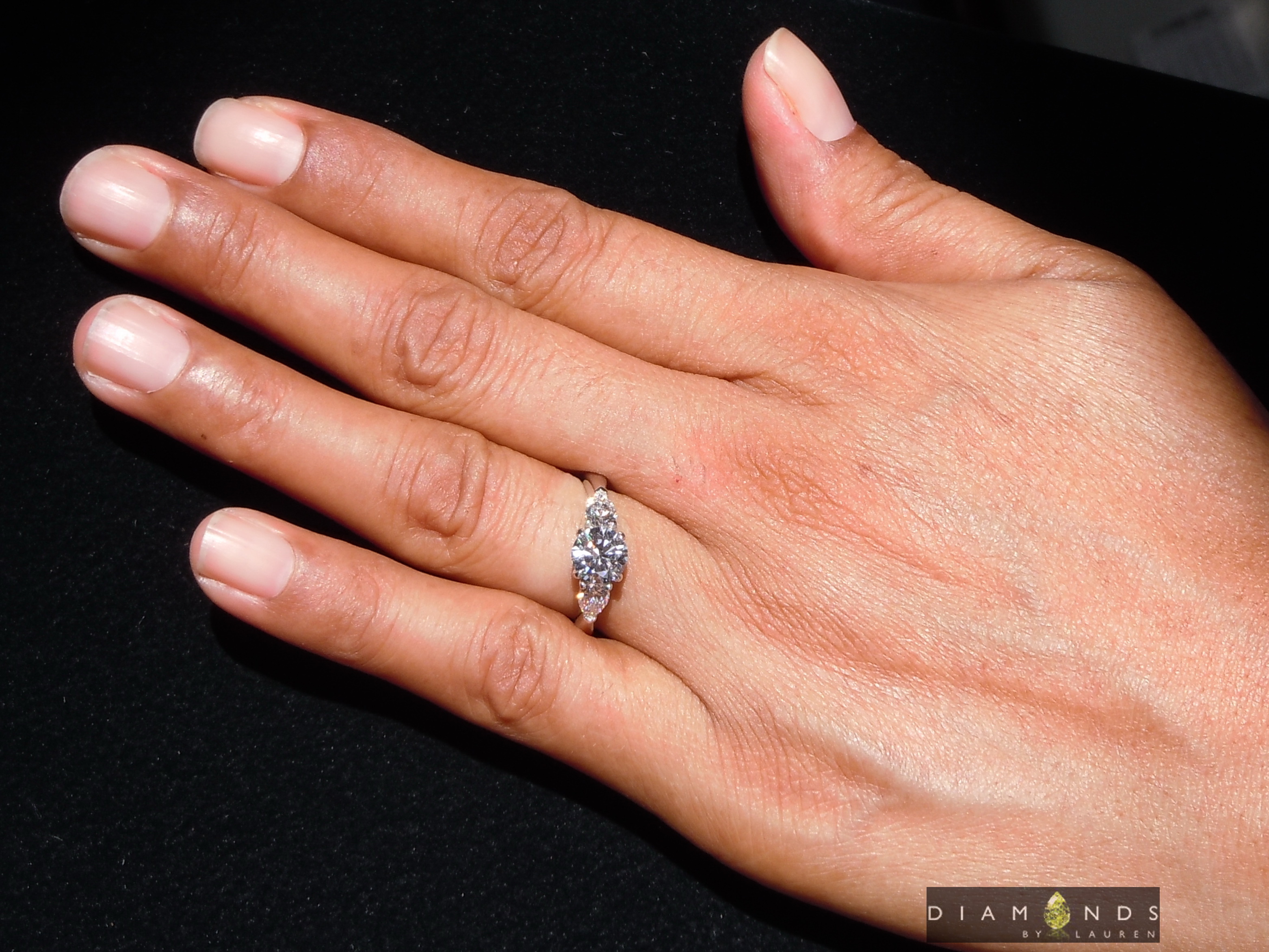 lab colorless diamond ring