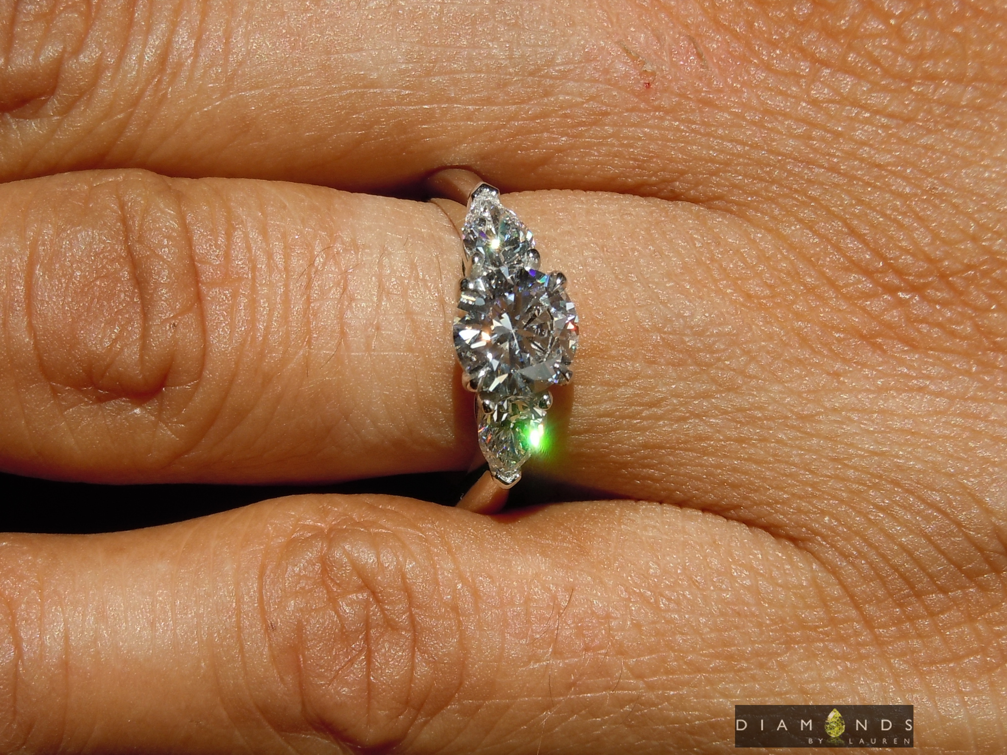 lab colorless diamond ring