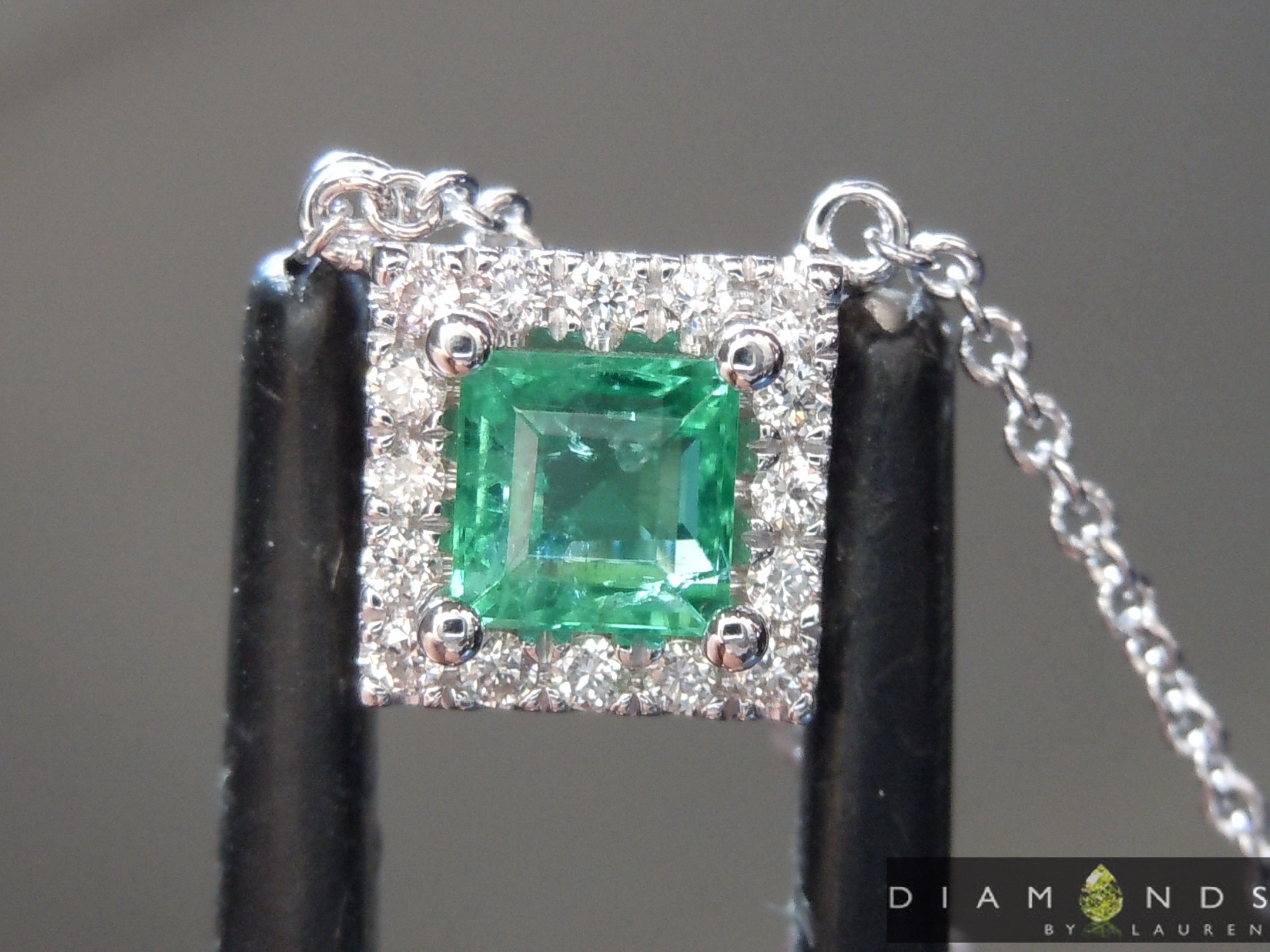 0.35ct Emerald Cut Emerald Pendant
