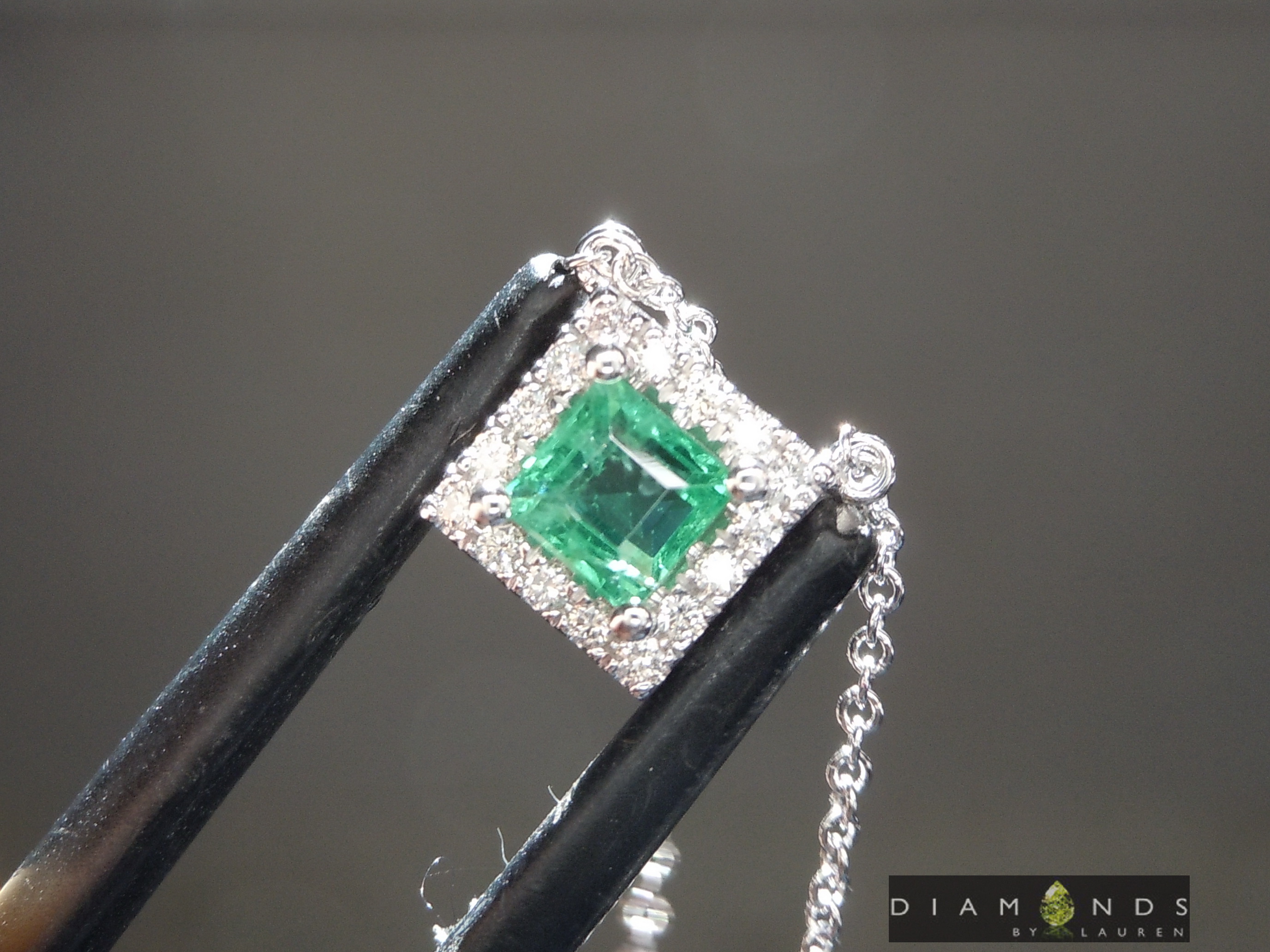 0.35ct Emerald Cut Emerald Pendant