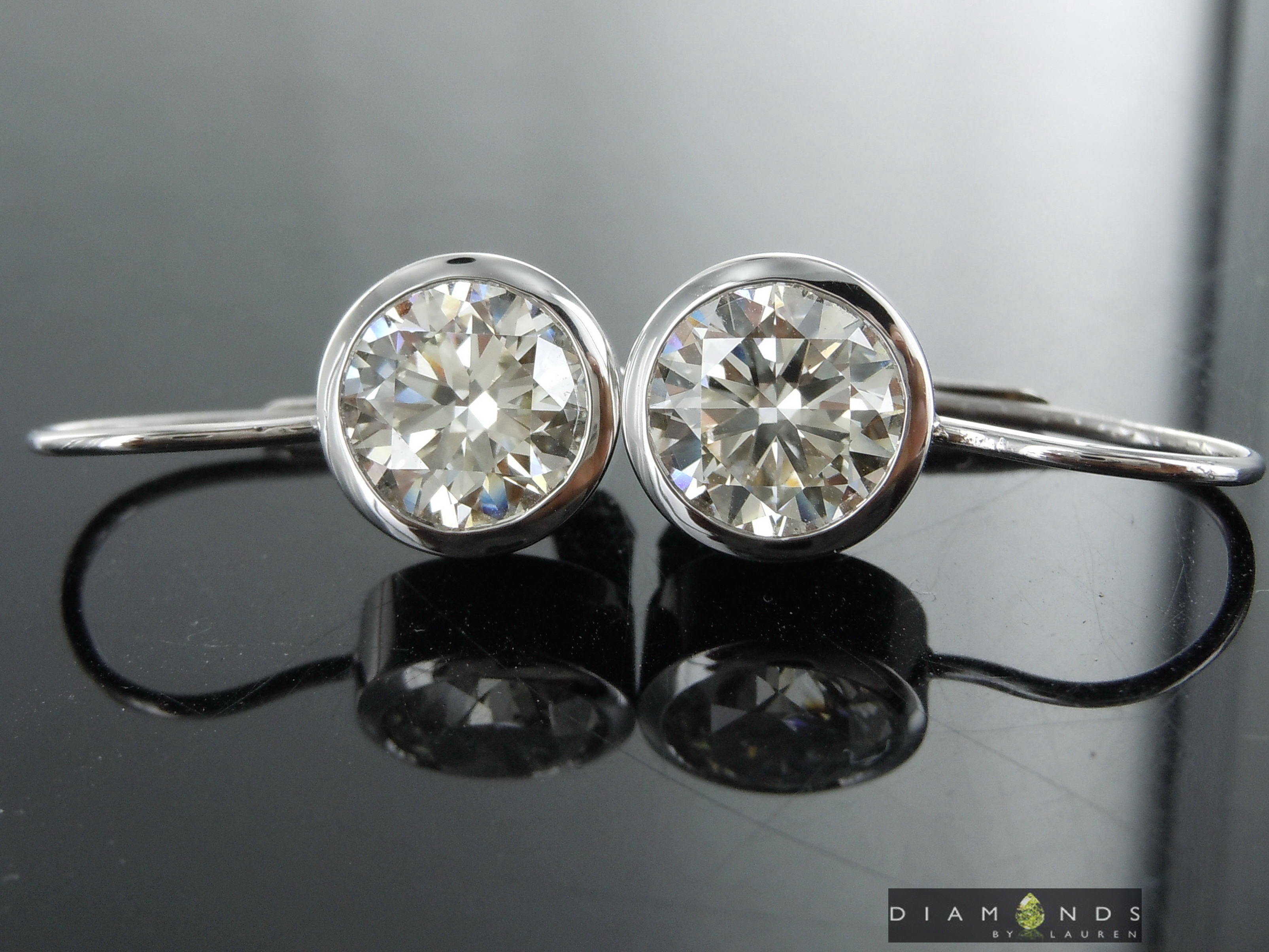 lab colorless diamond earrings
