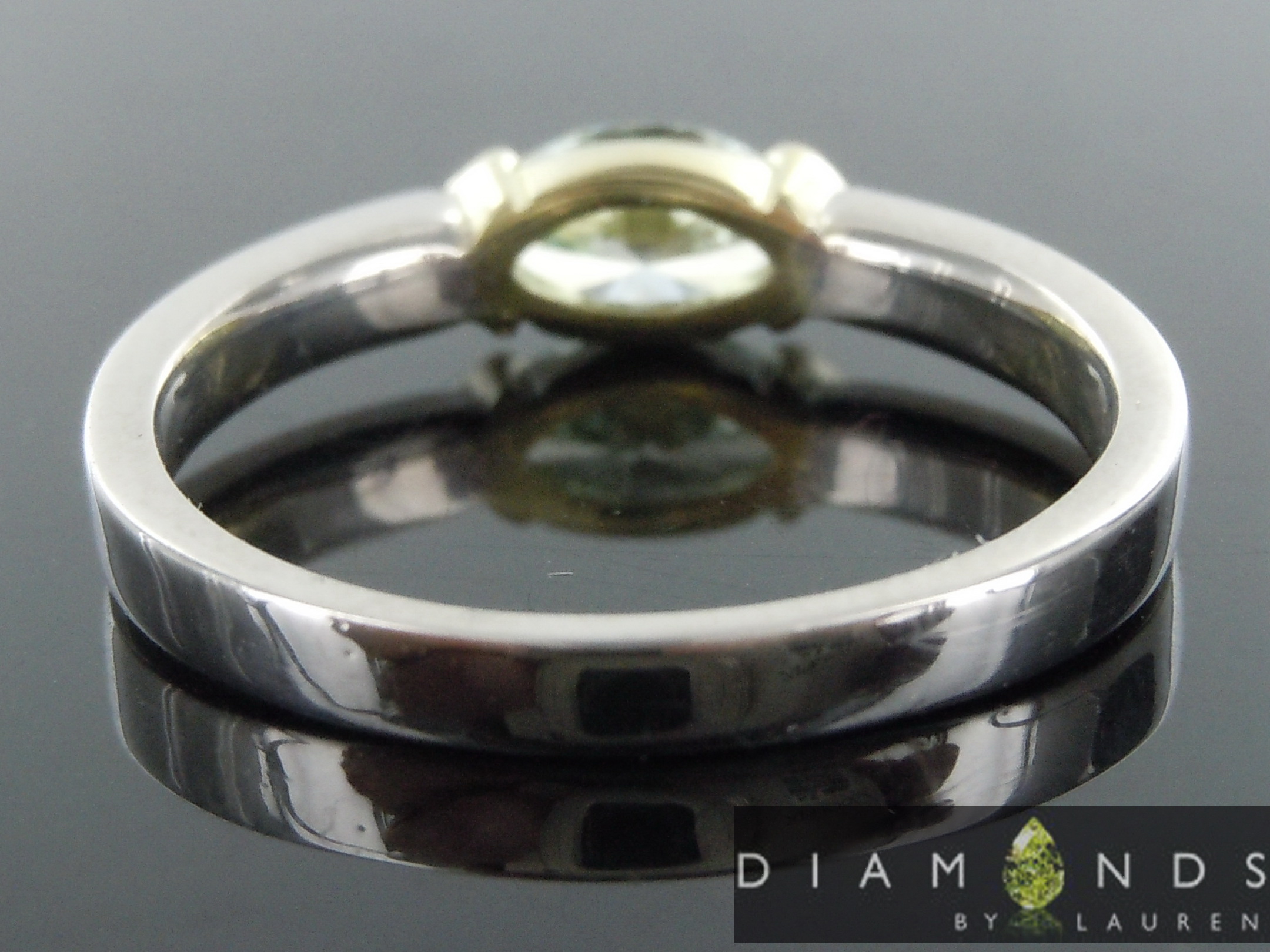 lab green diamond ring