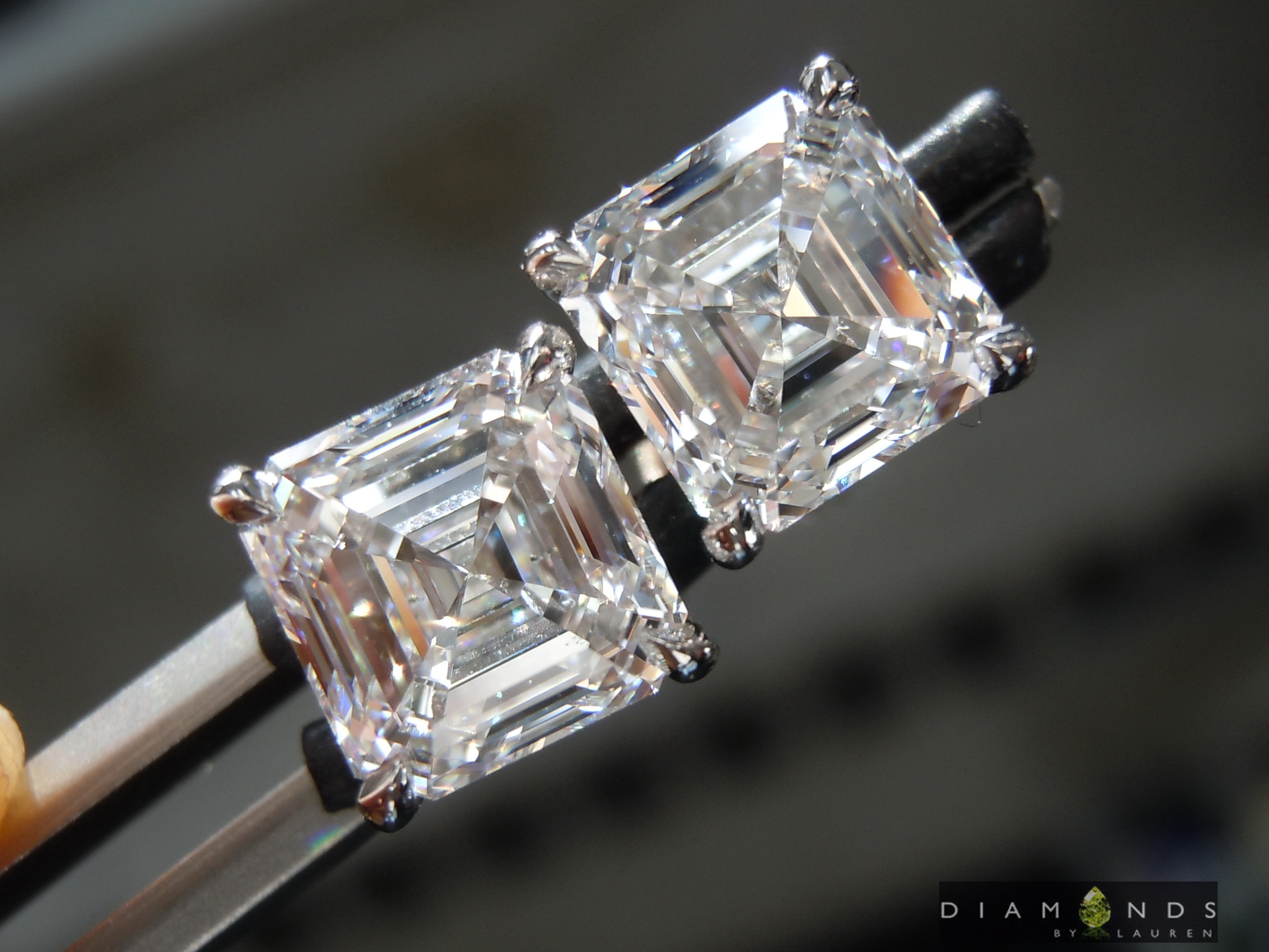 lab colorless diamond earrings
