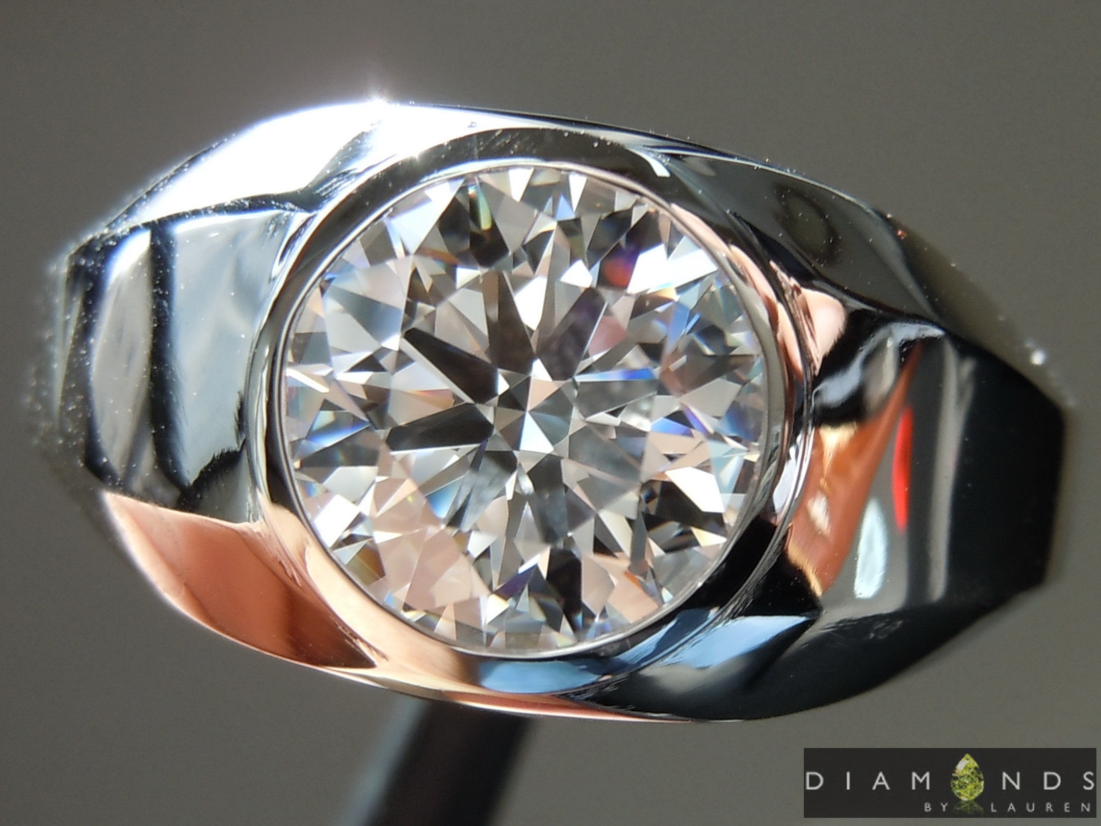 lab colorless diamond ring