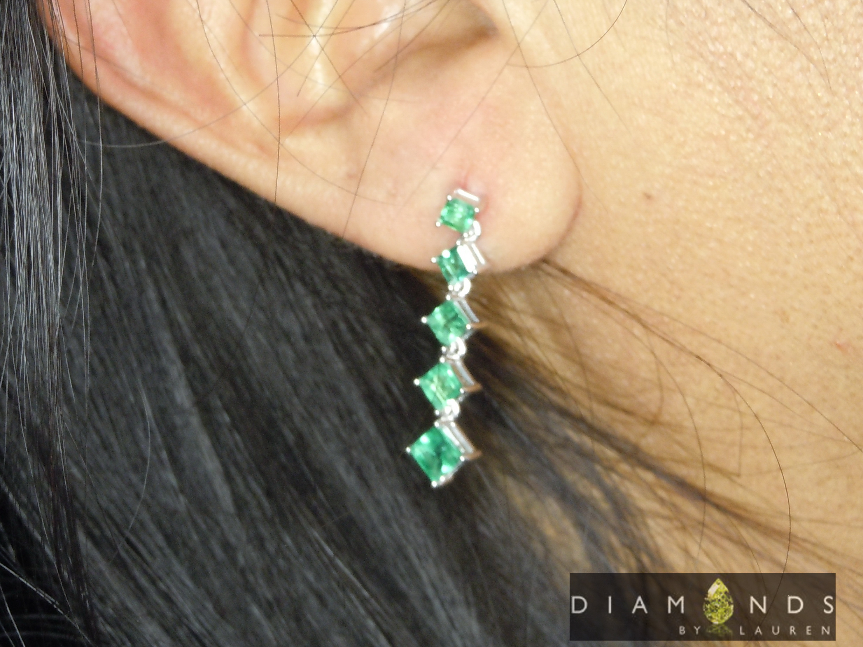 emerald dangle earrings