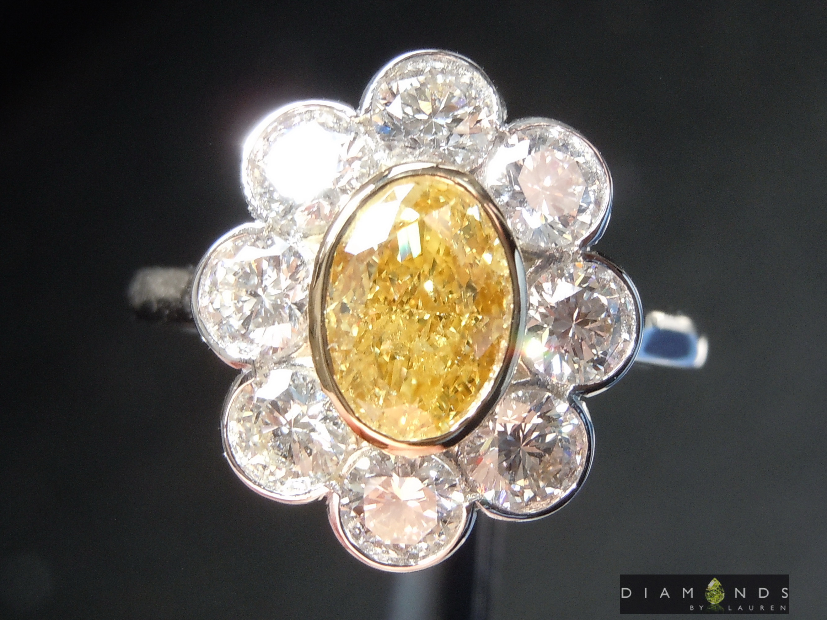natural yellow diamond ring