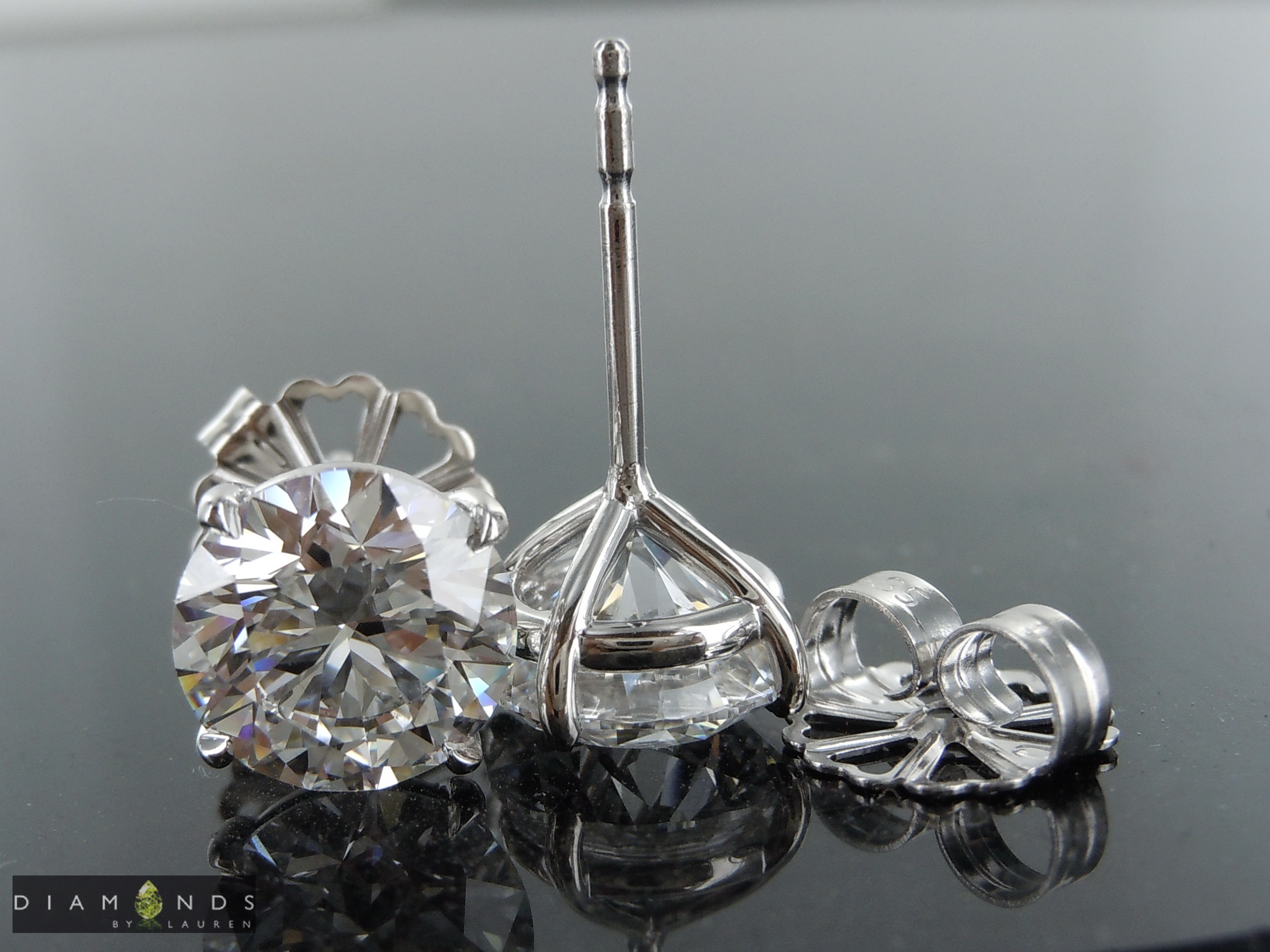 colorless diamond earrings