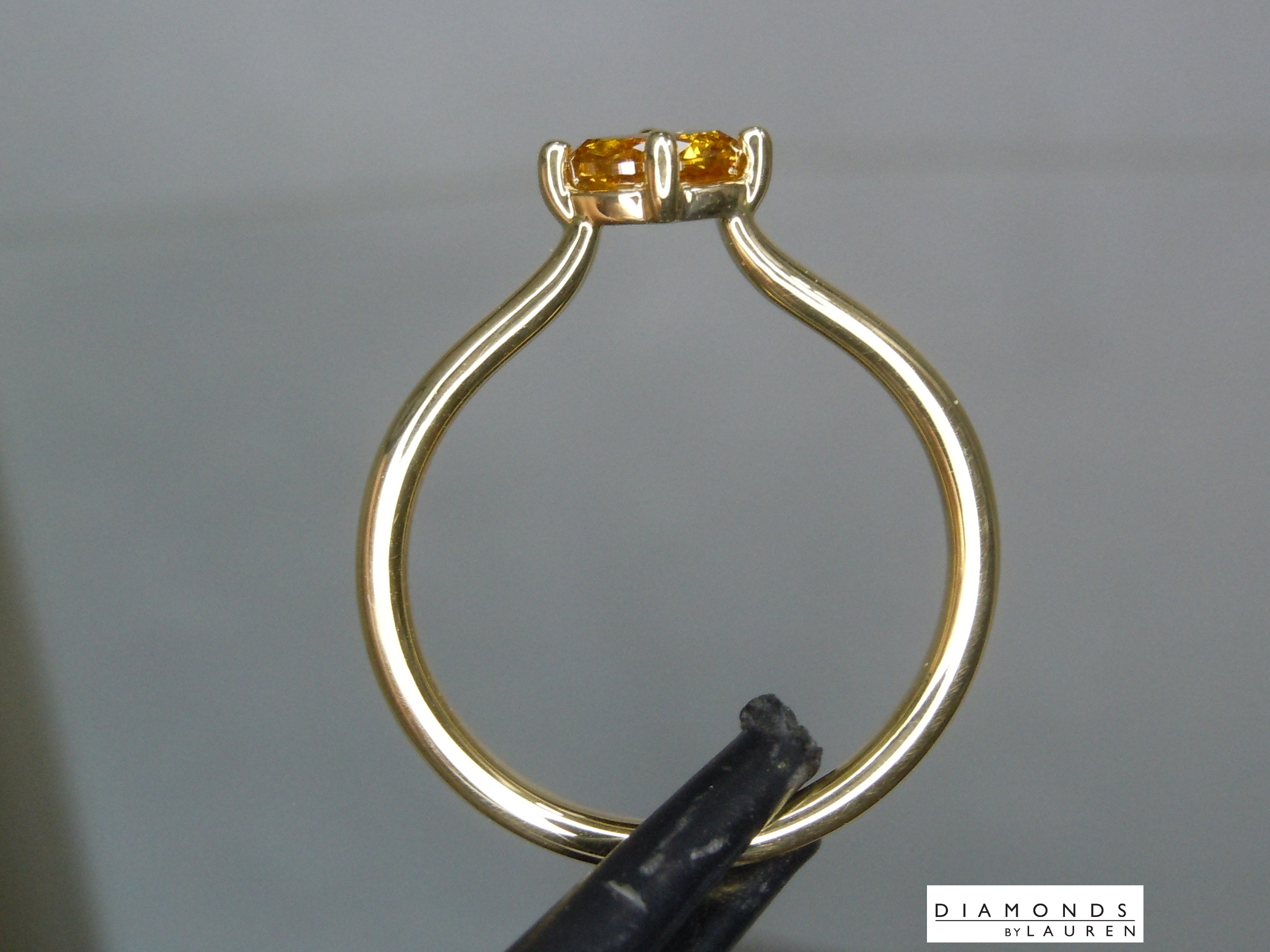 natural orange diamond ring