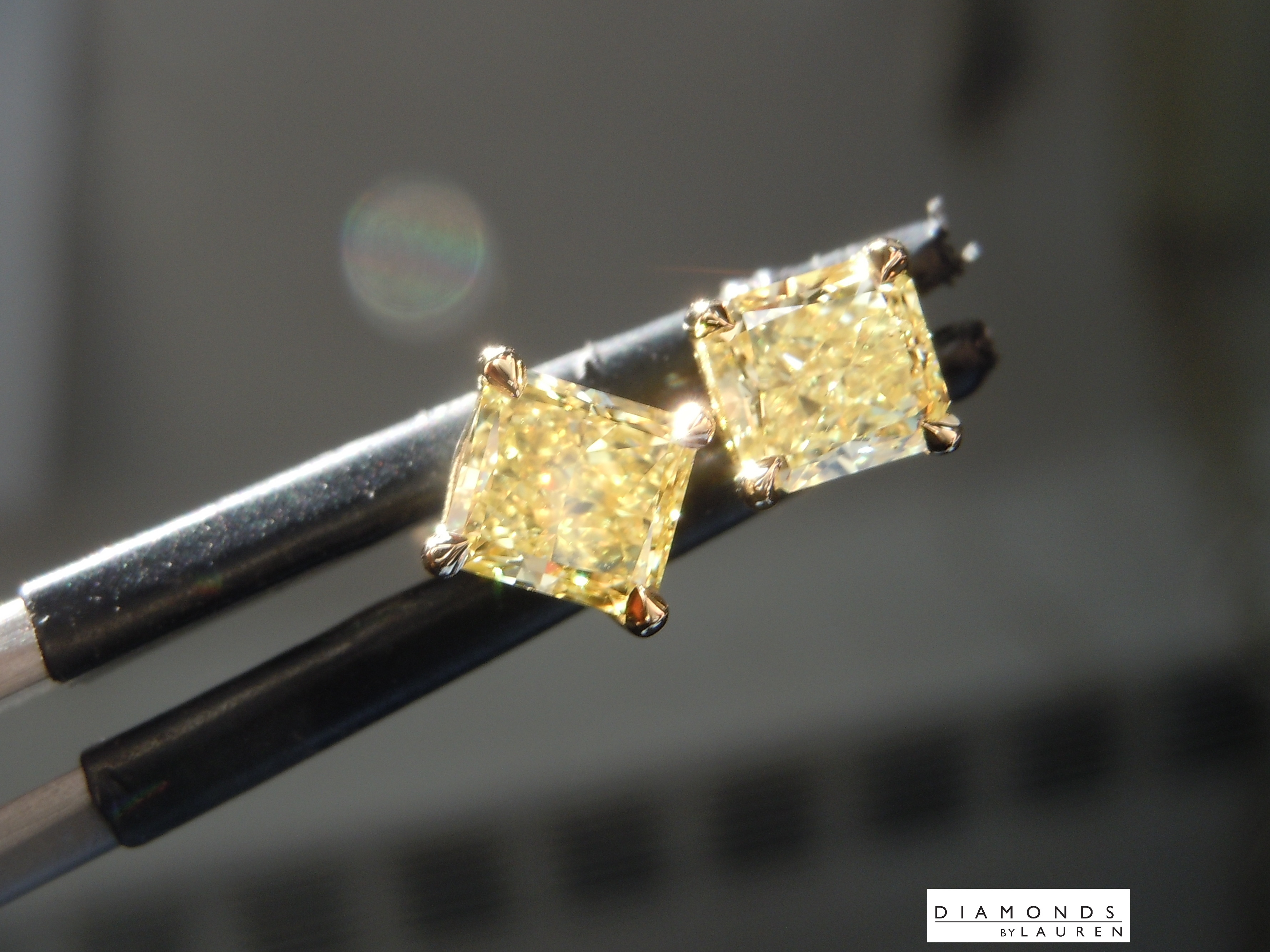 natural yellow diamond earrings