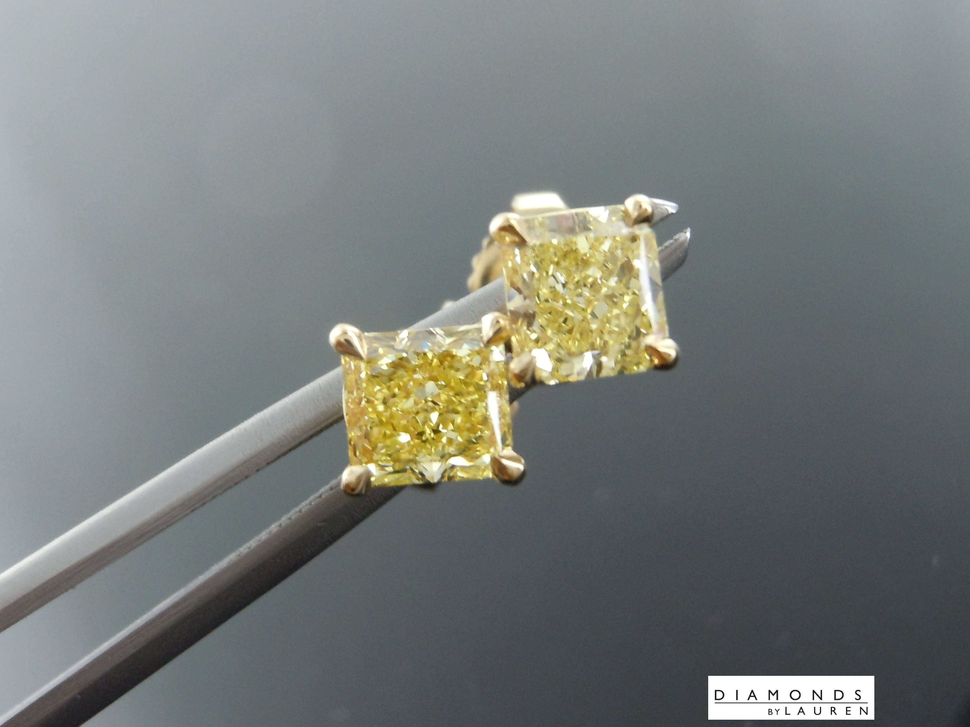 yellow diamond earrings