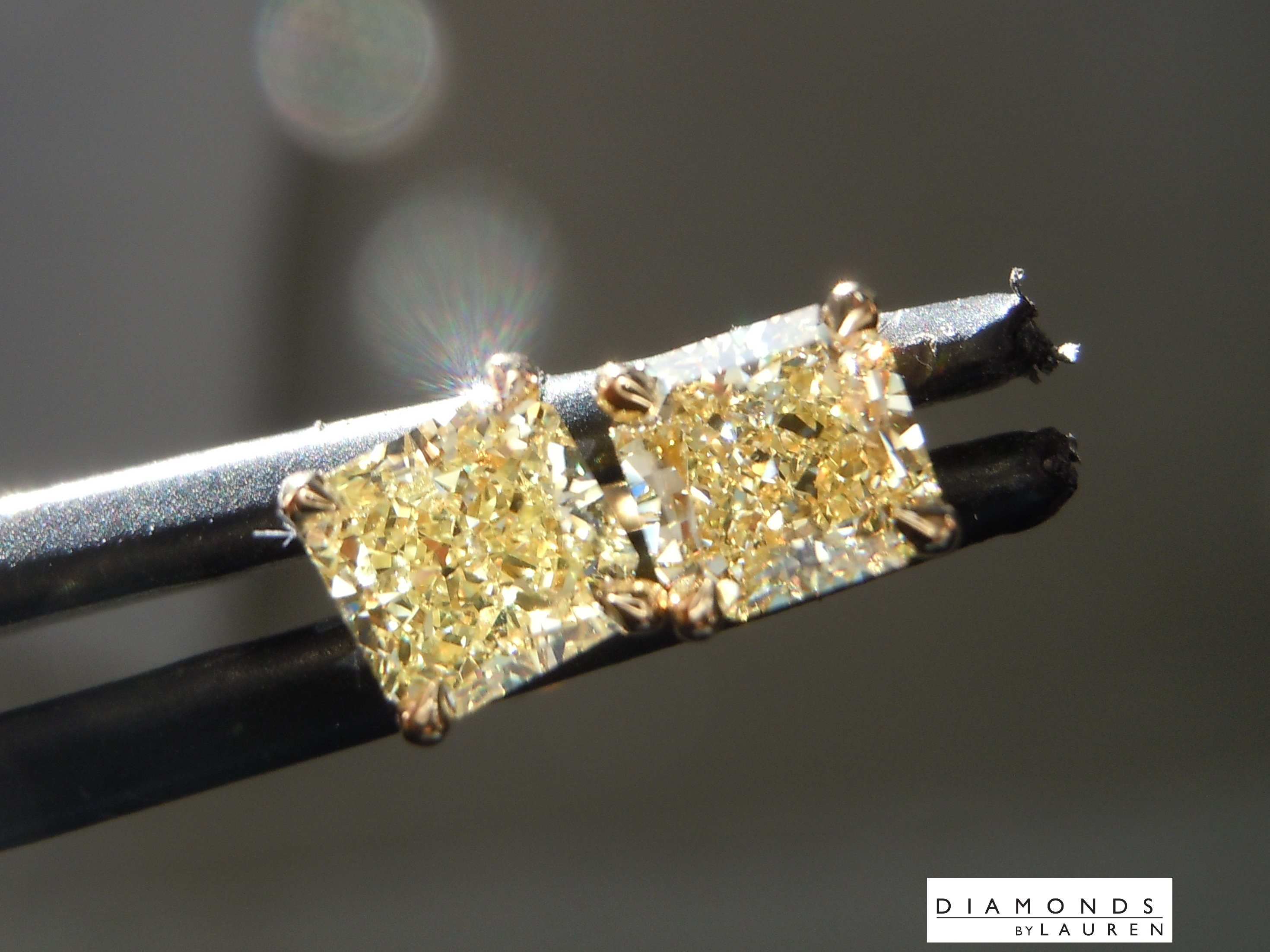 yellow diamond earrings