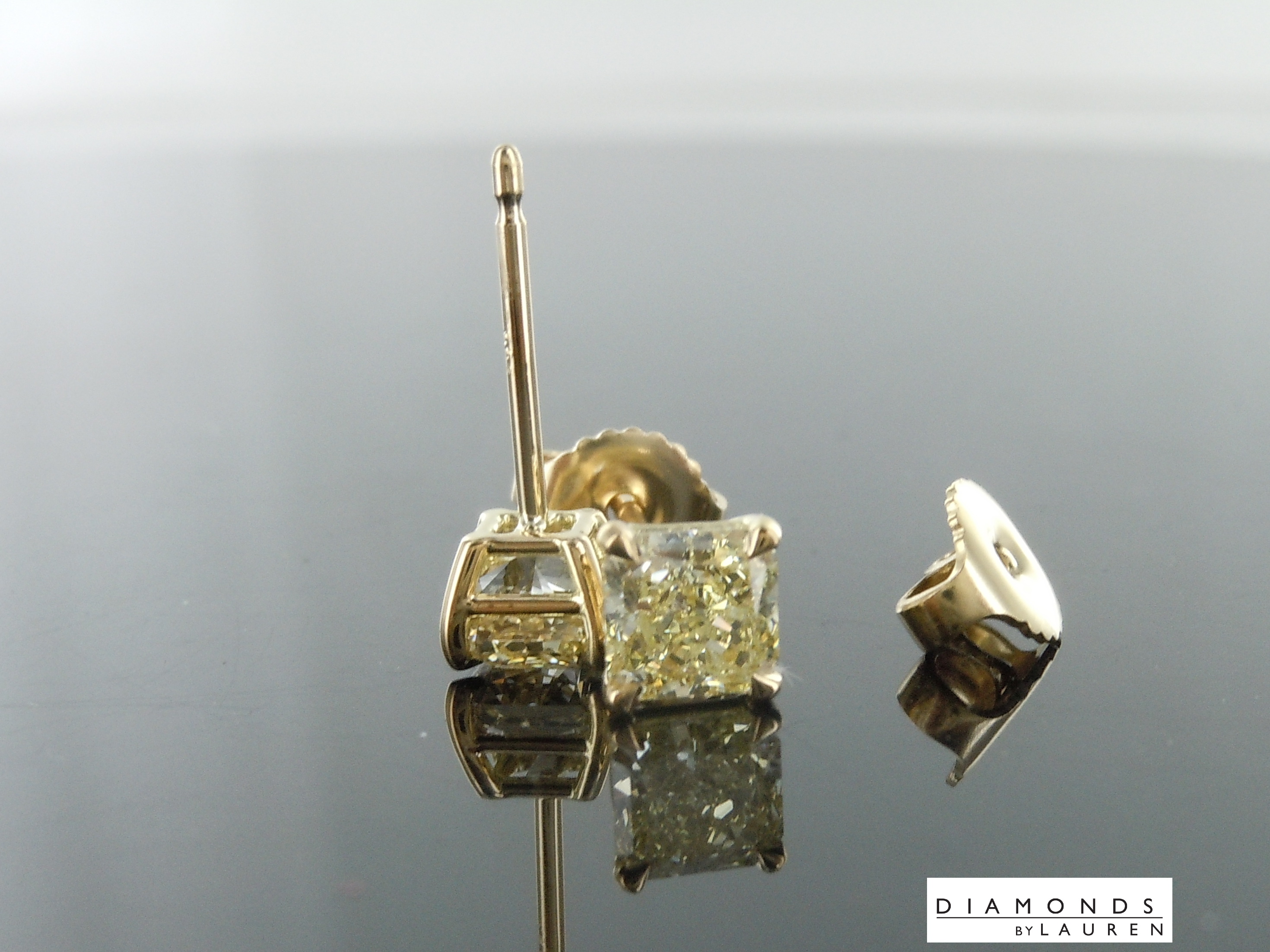 natural yellow diamond earrings
