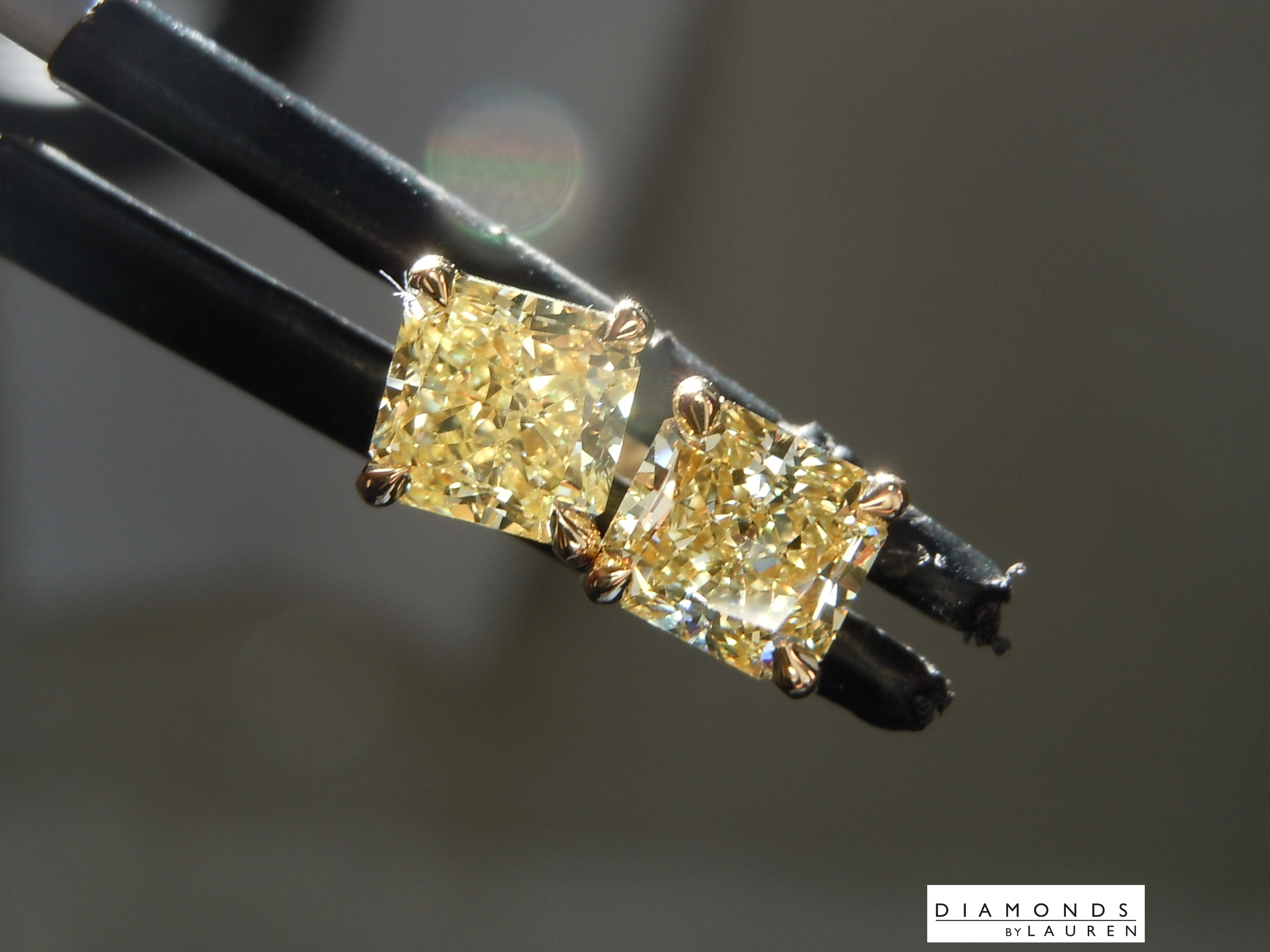natural yellow diamond earrings