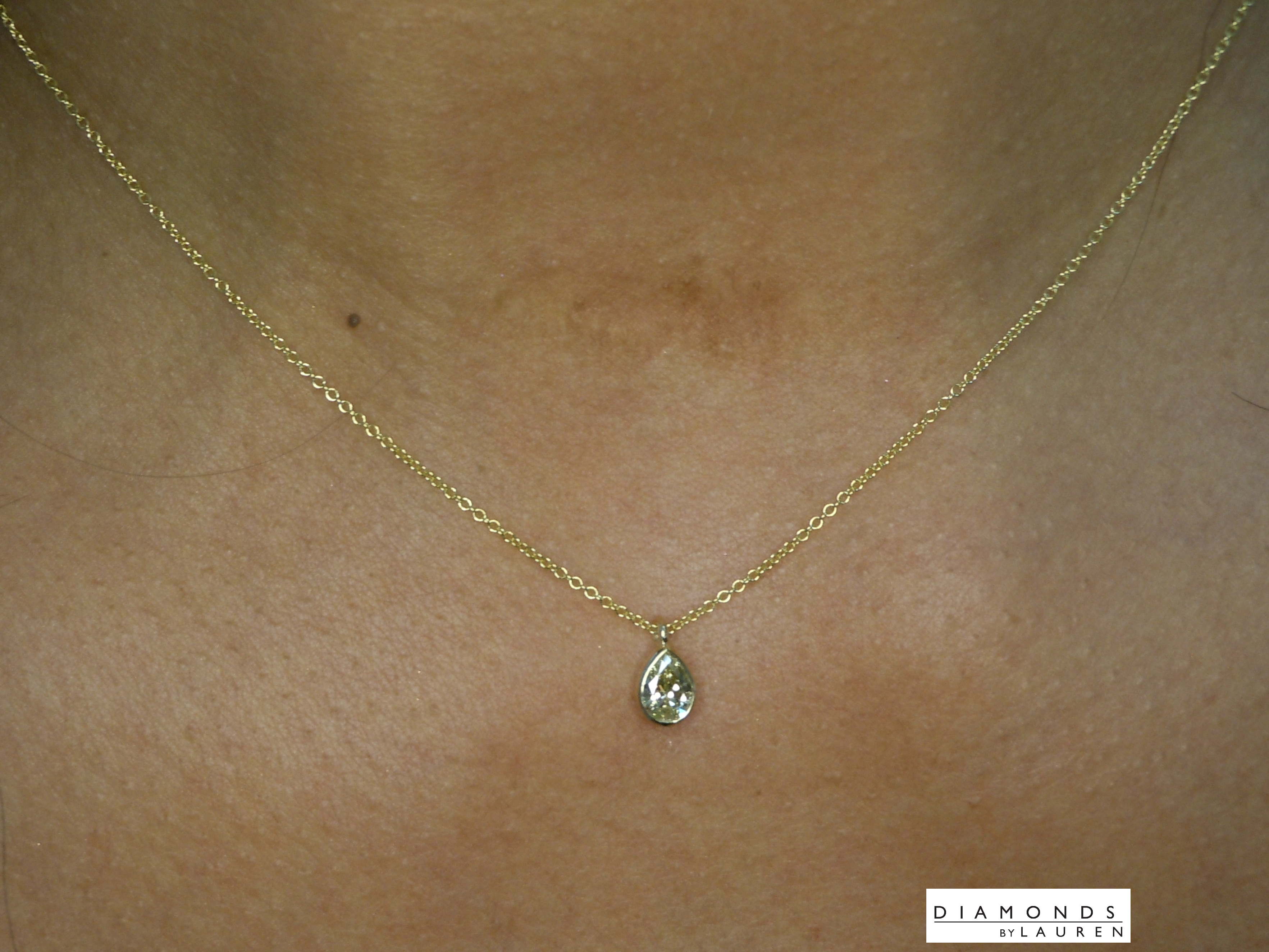 light yellow diamond necklace