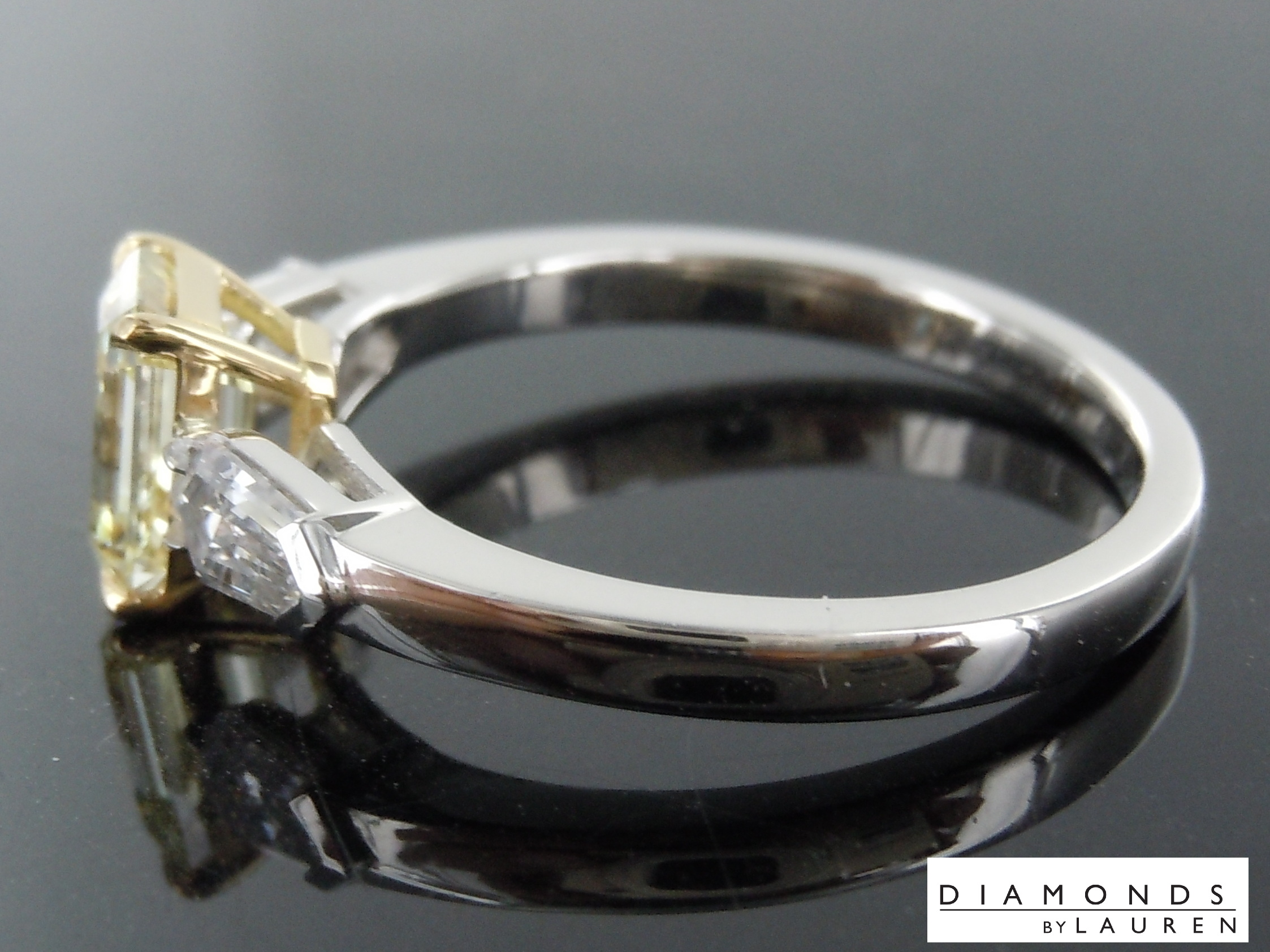 lab yellow diamond ring