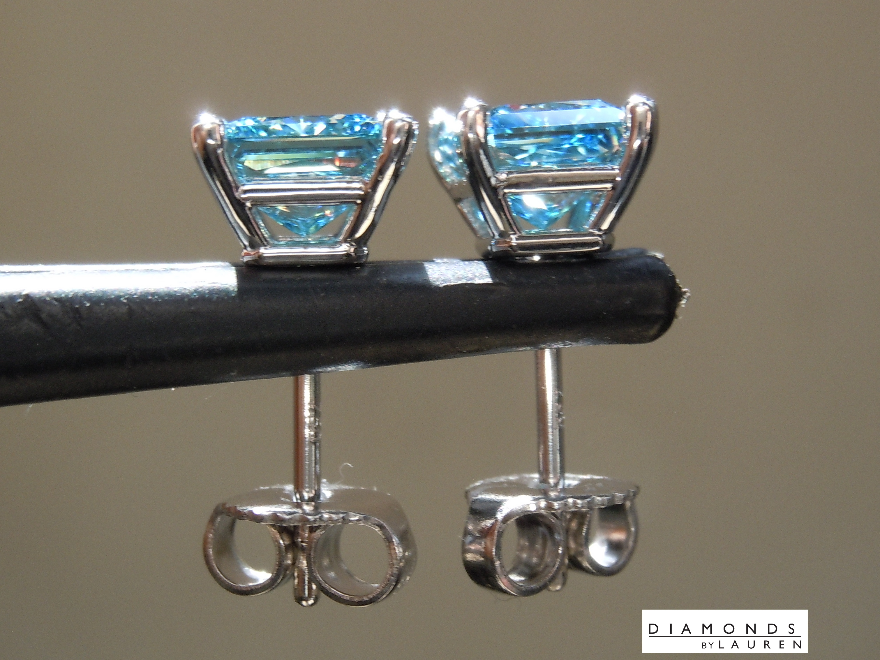 blue lab diamond earrings