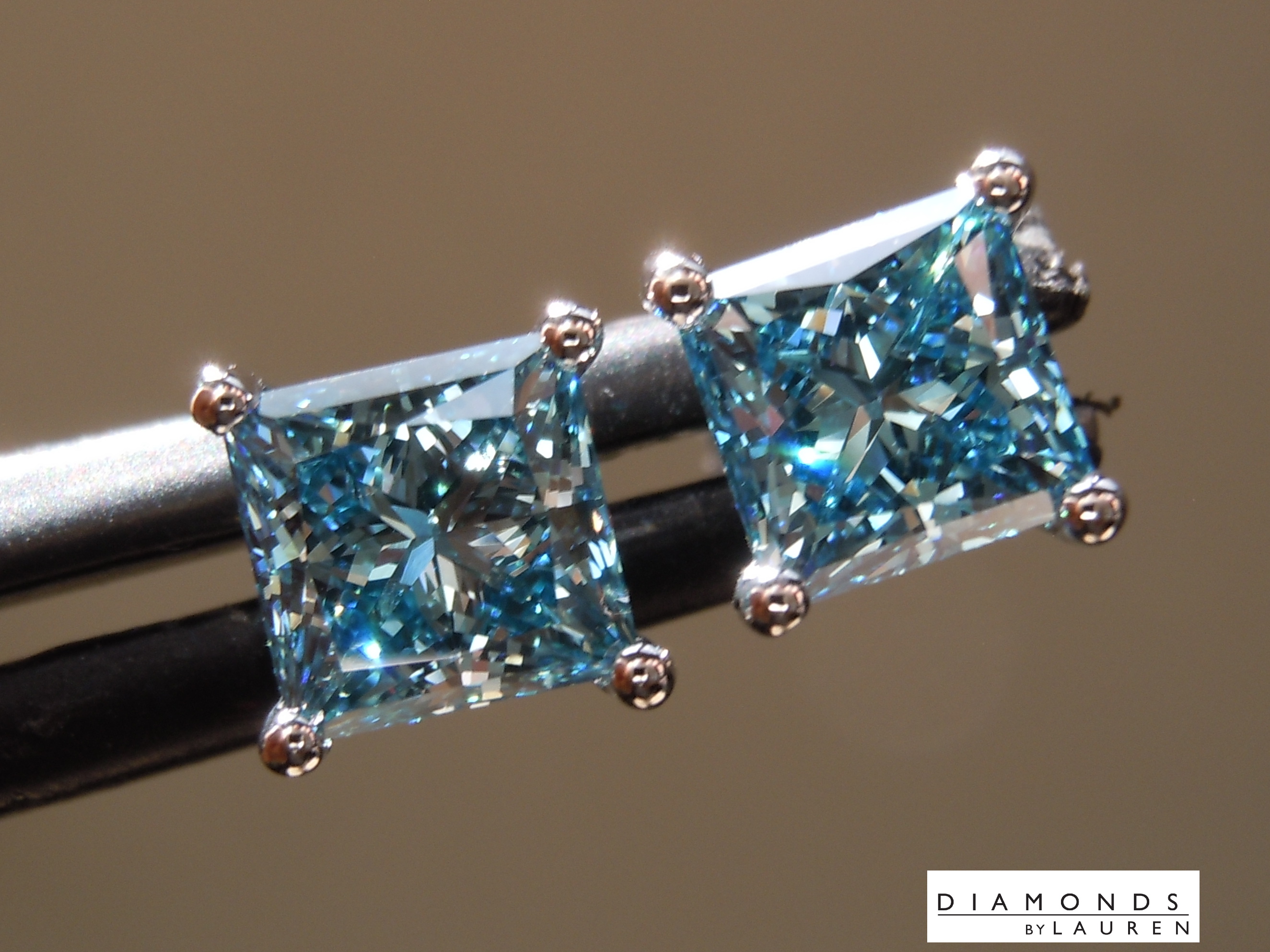 blue lab diamond earrings